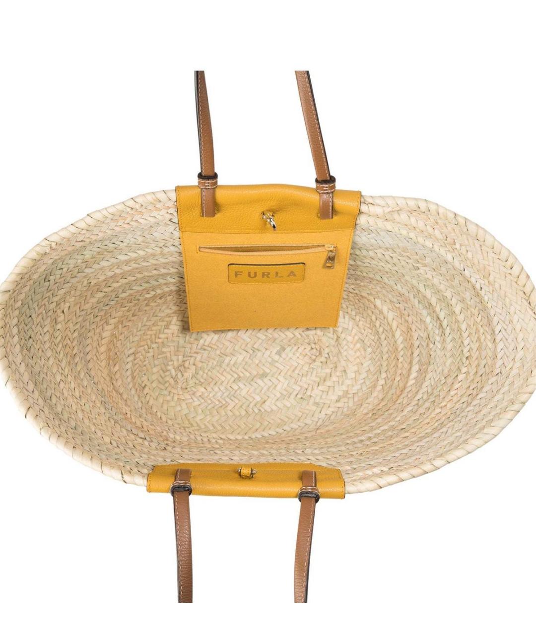 FURLA Бежевая сумка с короткими ручками, фото 8