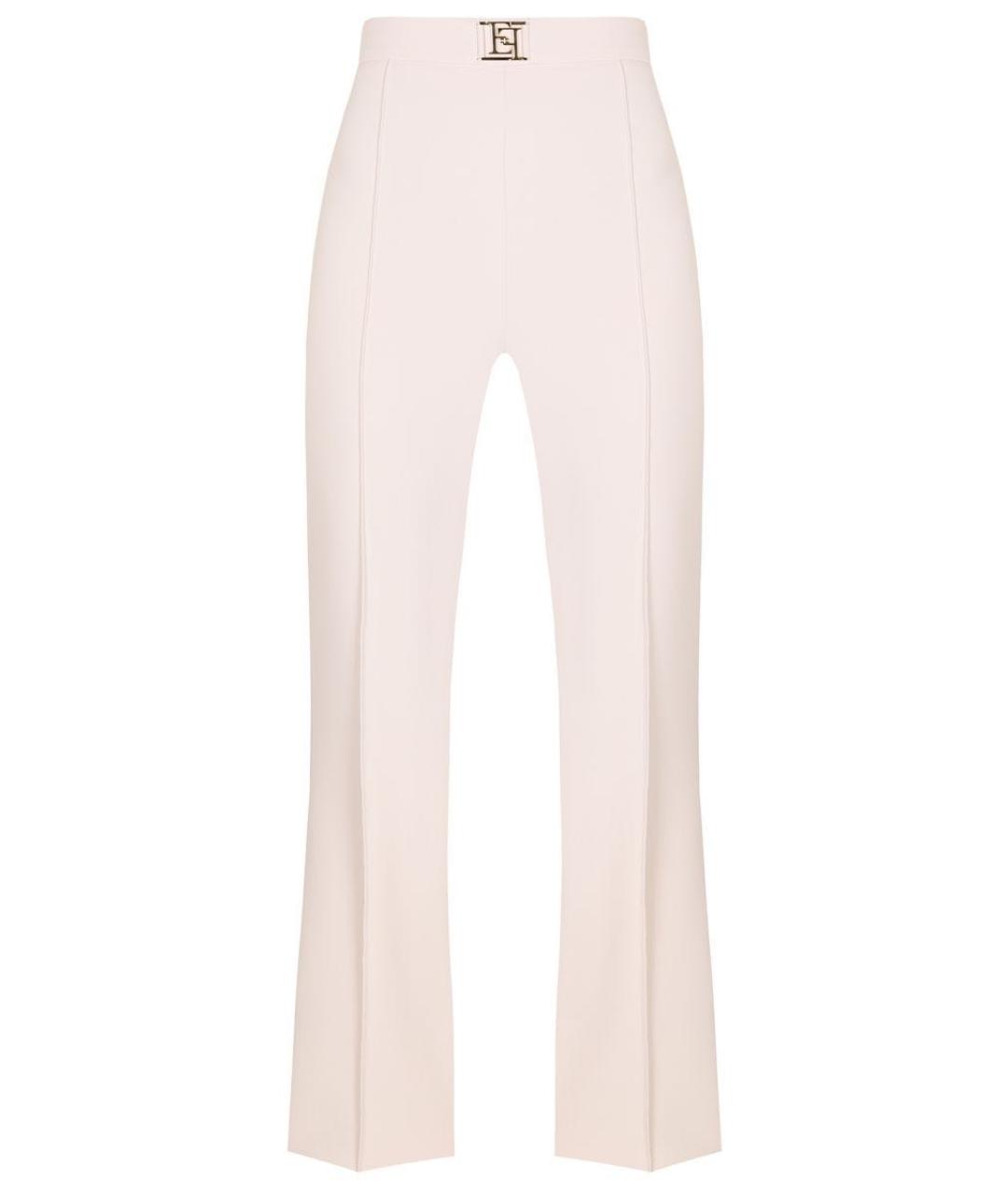 ELISABETTA FRANCHI Бежевые полиэстеровые брюки узкие, фото 1