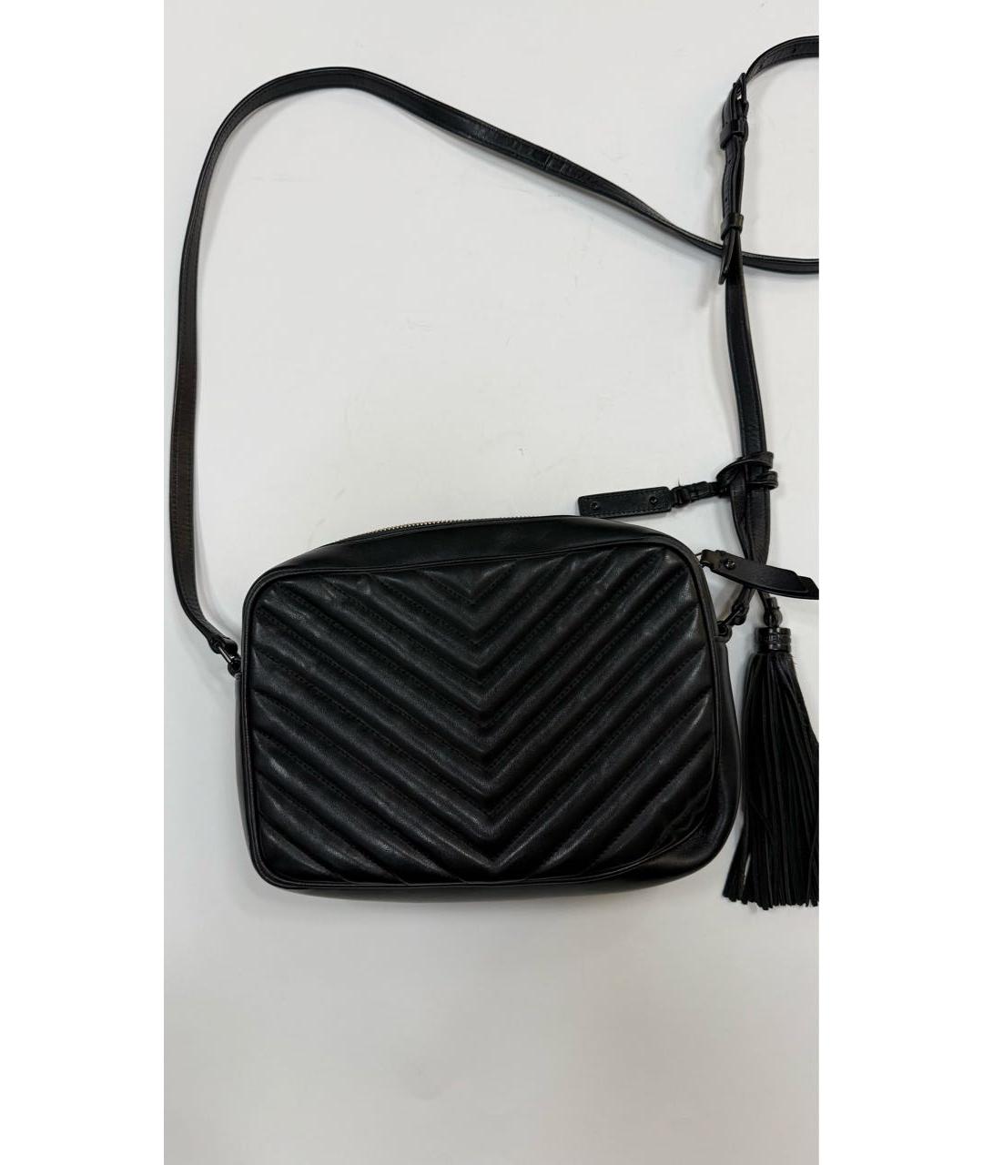 SAINT LAURENT Черная кожаная сумка через плечо, фото 2