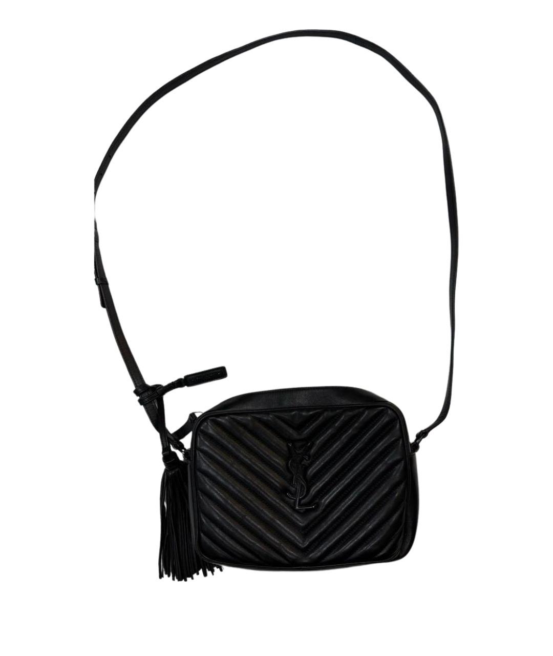 SAINT LAURENT Черная кожаная сумка через плечо, фото 1