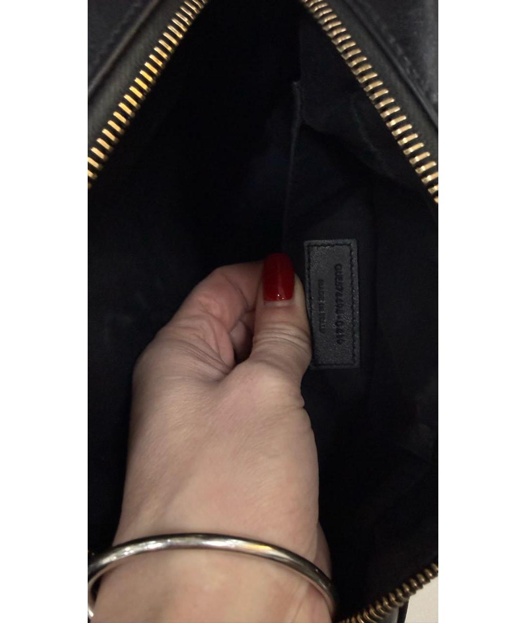 SAINT LAURENT Черная кожаная сумка через плечо, фото 4