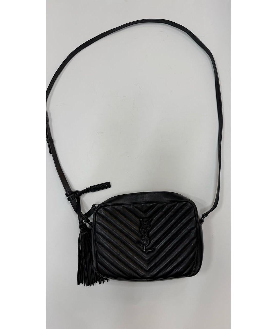 SAINT LAURENT Черная кожаная сумка через плечо, фото 5