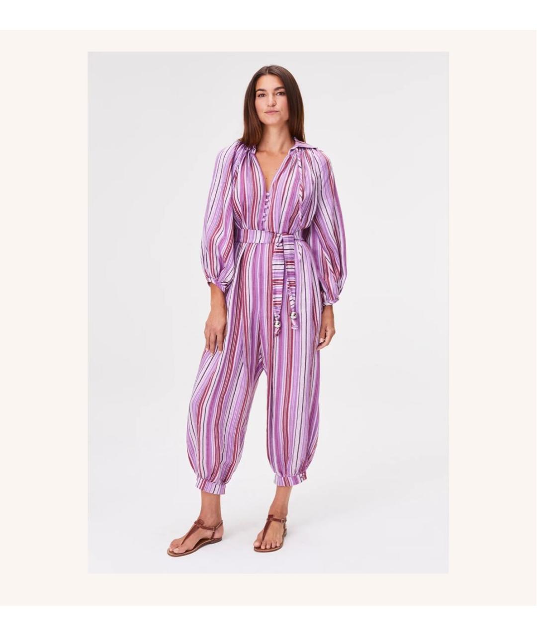 LISA MARIE FERNANDEZ Мульти льняной комбинезон, фото 4