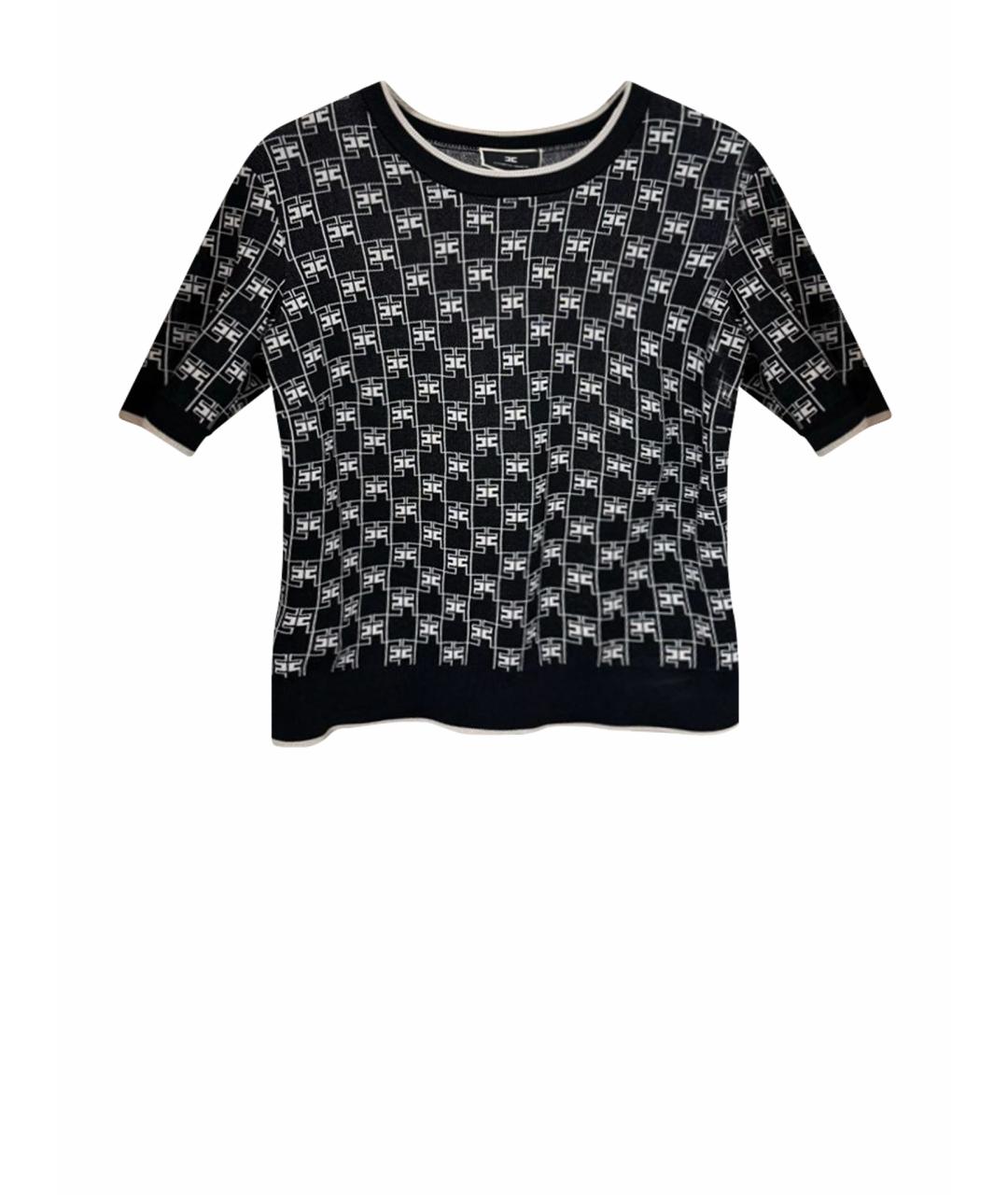 ELISABETTA FRANCHI Черная вискозная футболка, фото 1