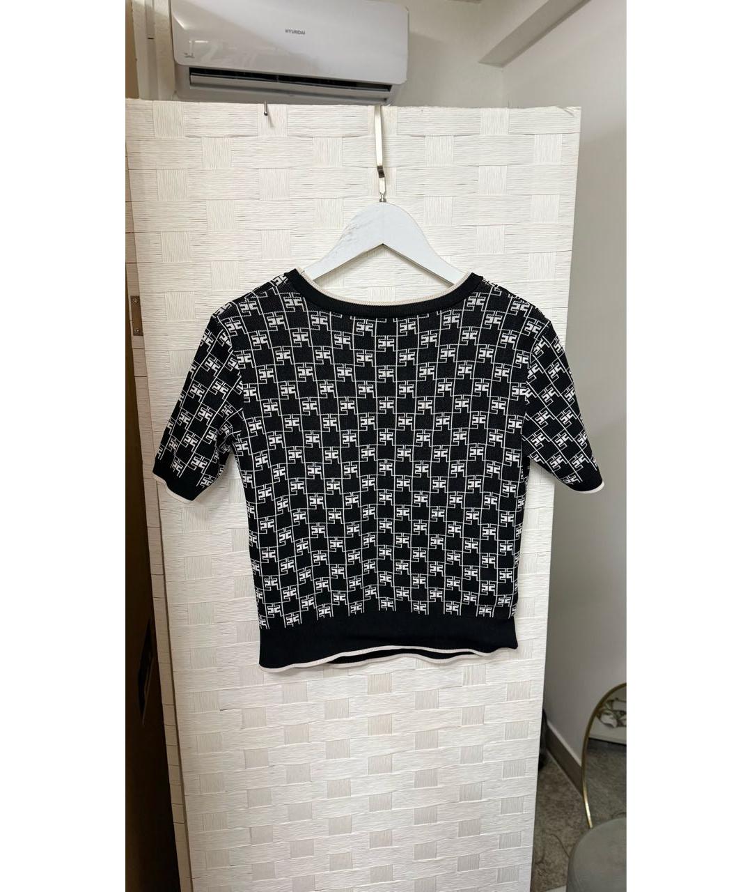 ELISABETTA FRANCHI Черная вискозная футболка, фото 2