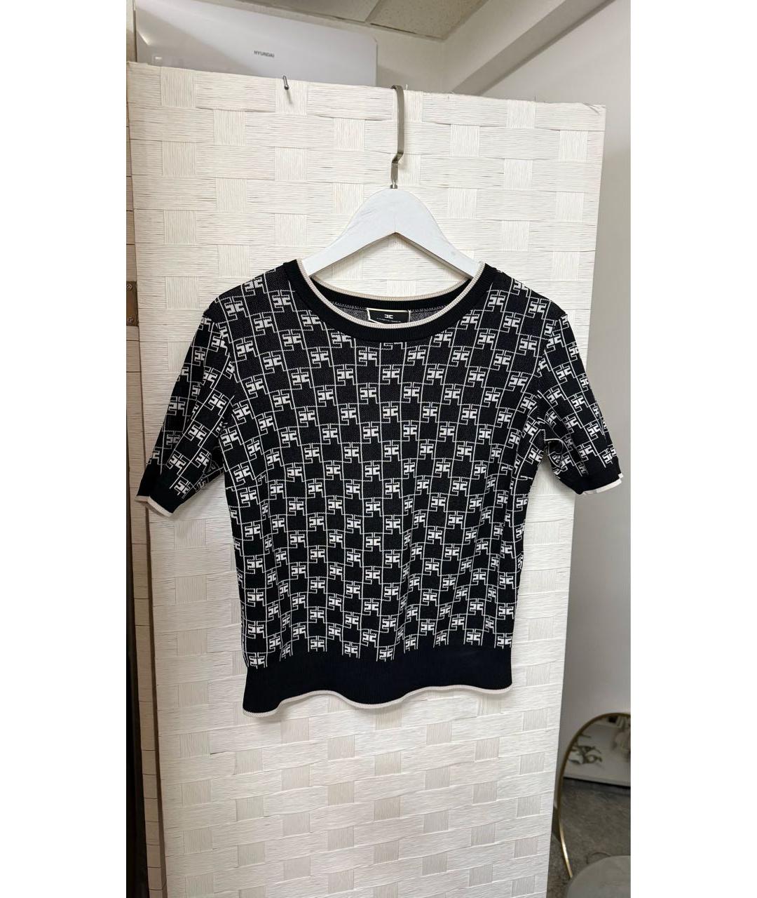 ELISABETTA FRANCHI Черная вискозная футболка, фото 5