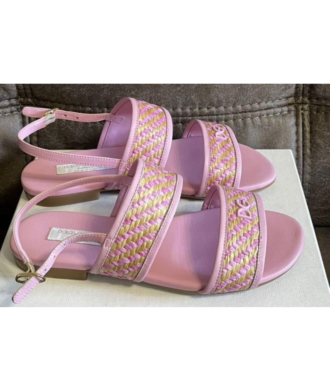 DOLCE&GABBANA Розовые сандалии и шлепанцы, фото 6