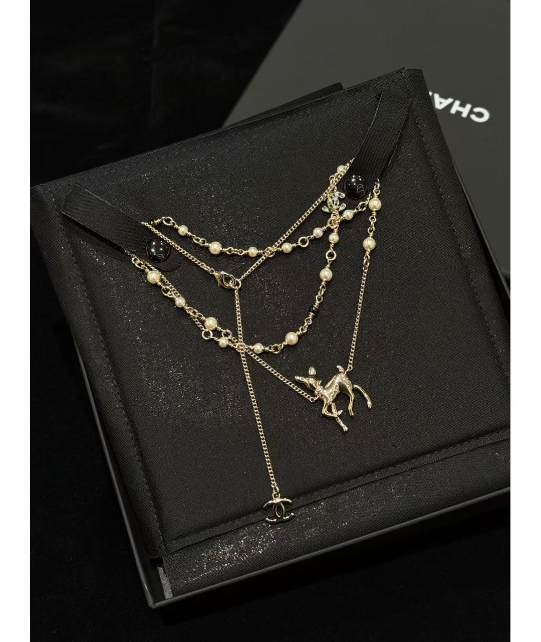 CHANEL Золотое металлическое колье, фото 3