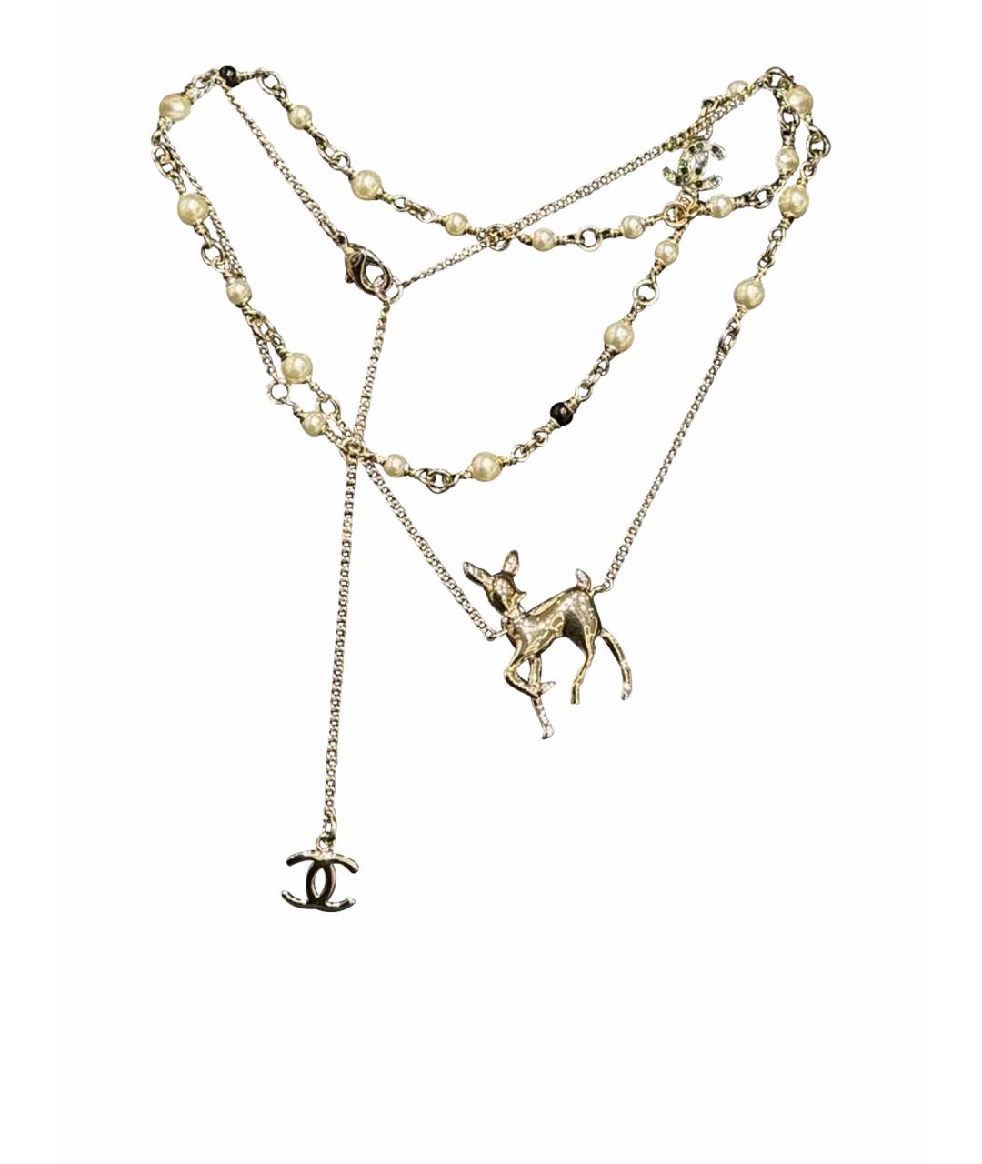 CHANEL Золотое металлическое колье, фото 1