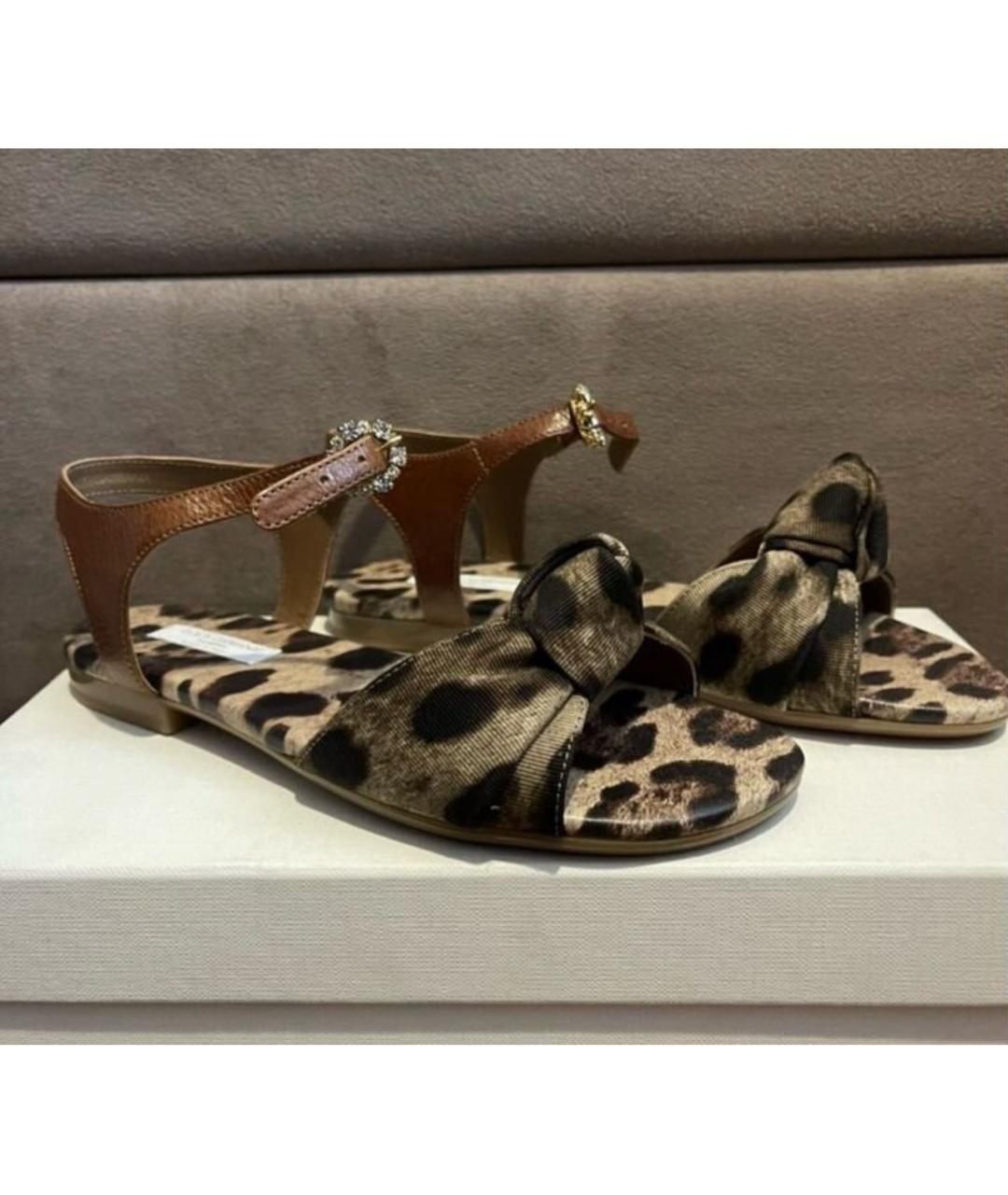 DOLCE&GABBANA Коричневые сандалии и шлепанцы, фото 8