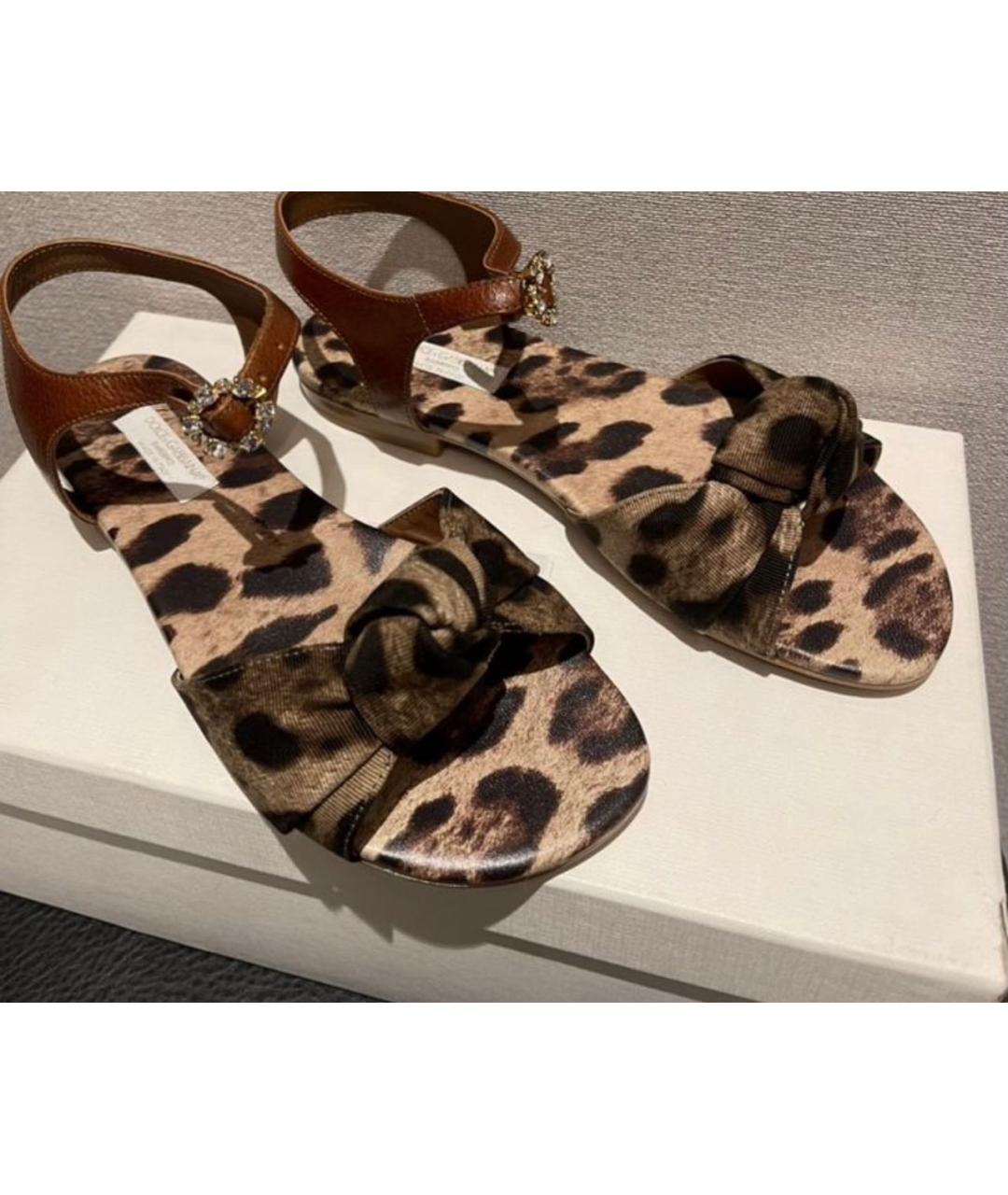 DOLCE&GABBANA Коричневые сандалии и шлепанцы, фото 2