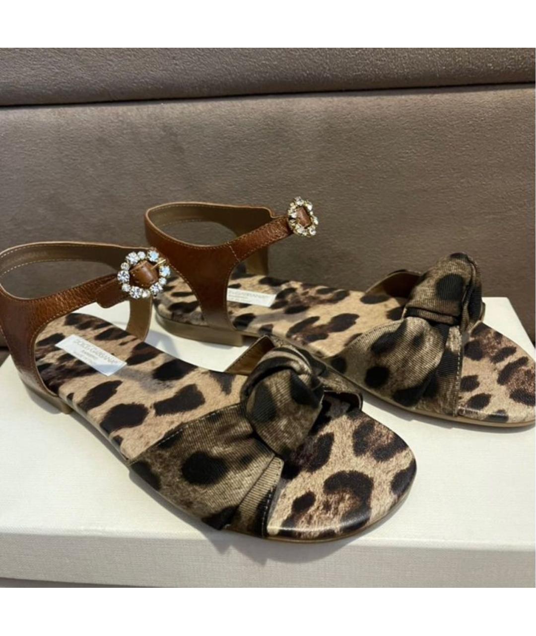 DOLCE&GABBANA Коричневые сандалии и шлепанцы, фото 3