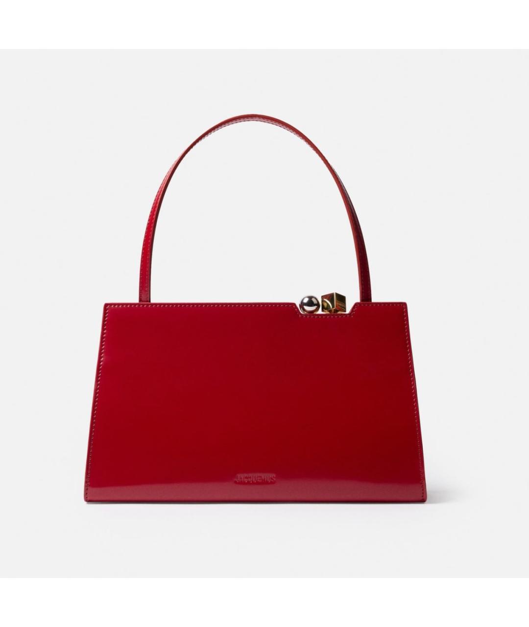 JACQUEMUS Красная кожаная сумка с короткими ручками, фото 5