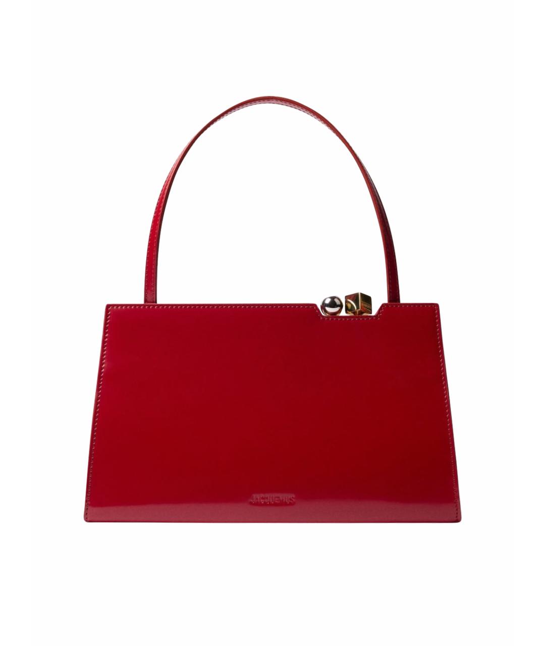 JACQUEMUS Красная кожаная сумка с короткими ручками, фото 1