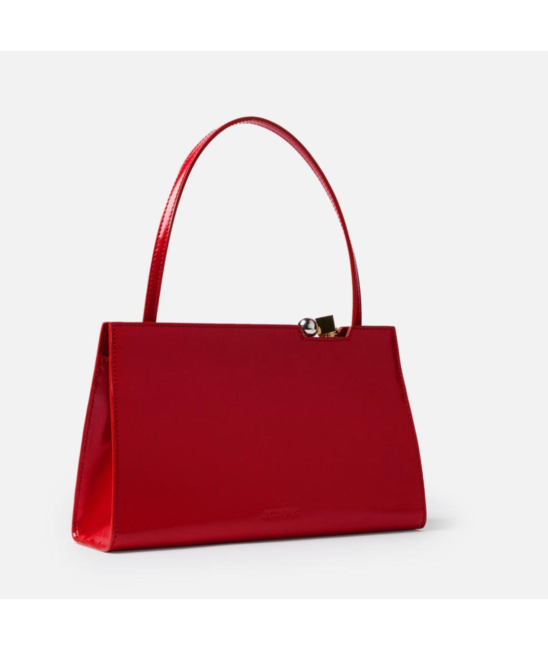 JACQUEMUS Красная кожаная сумка с короткими ручками, фото 3