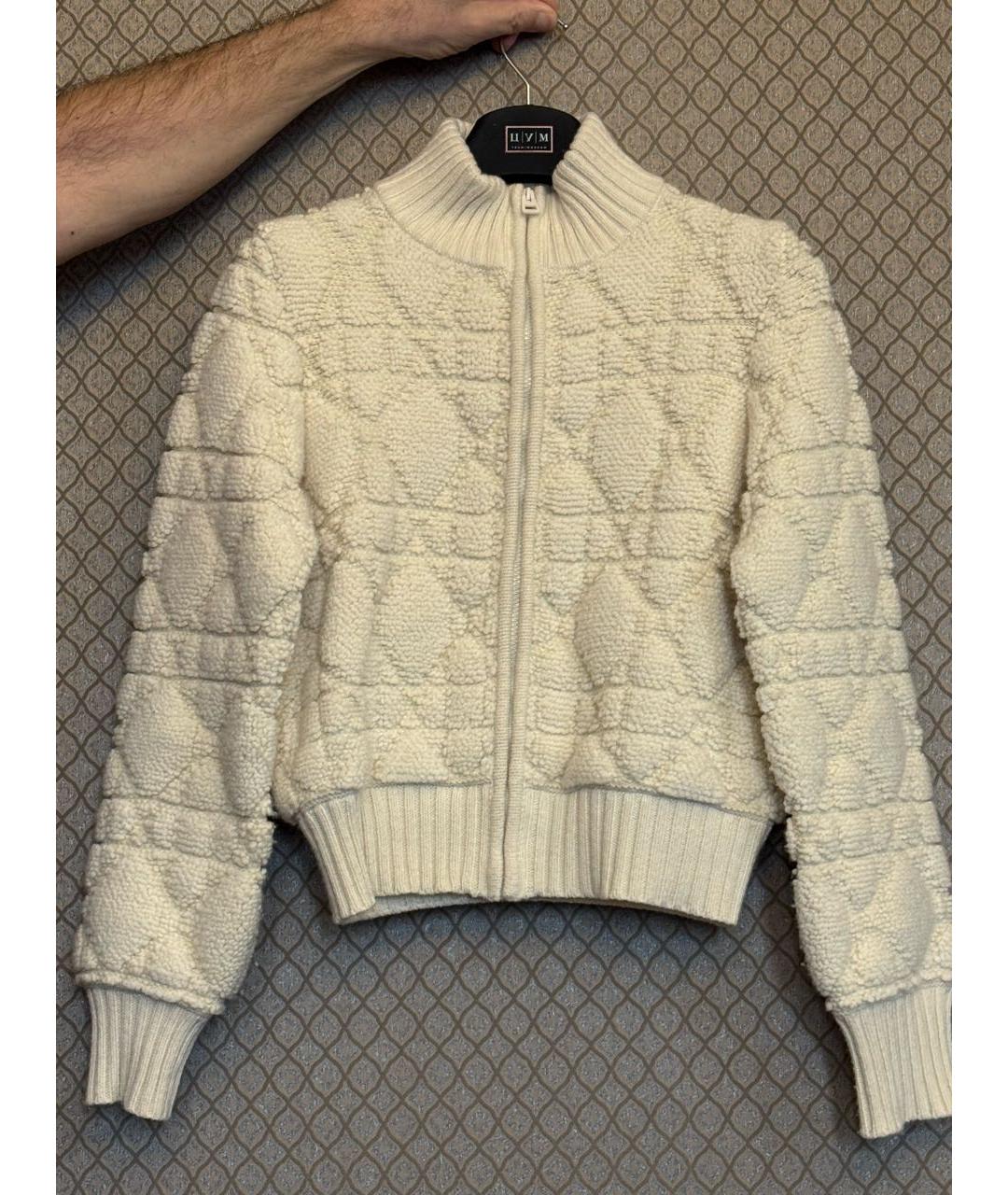 CHRISTIAN DIOR Бежевый шерстяной кардиган, фото 4