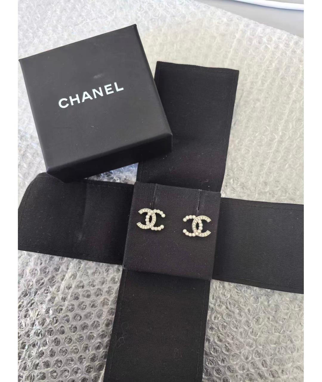 CHANEL Серебряные металлические серьги, фото 2