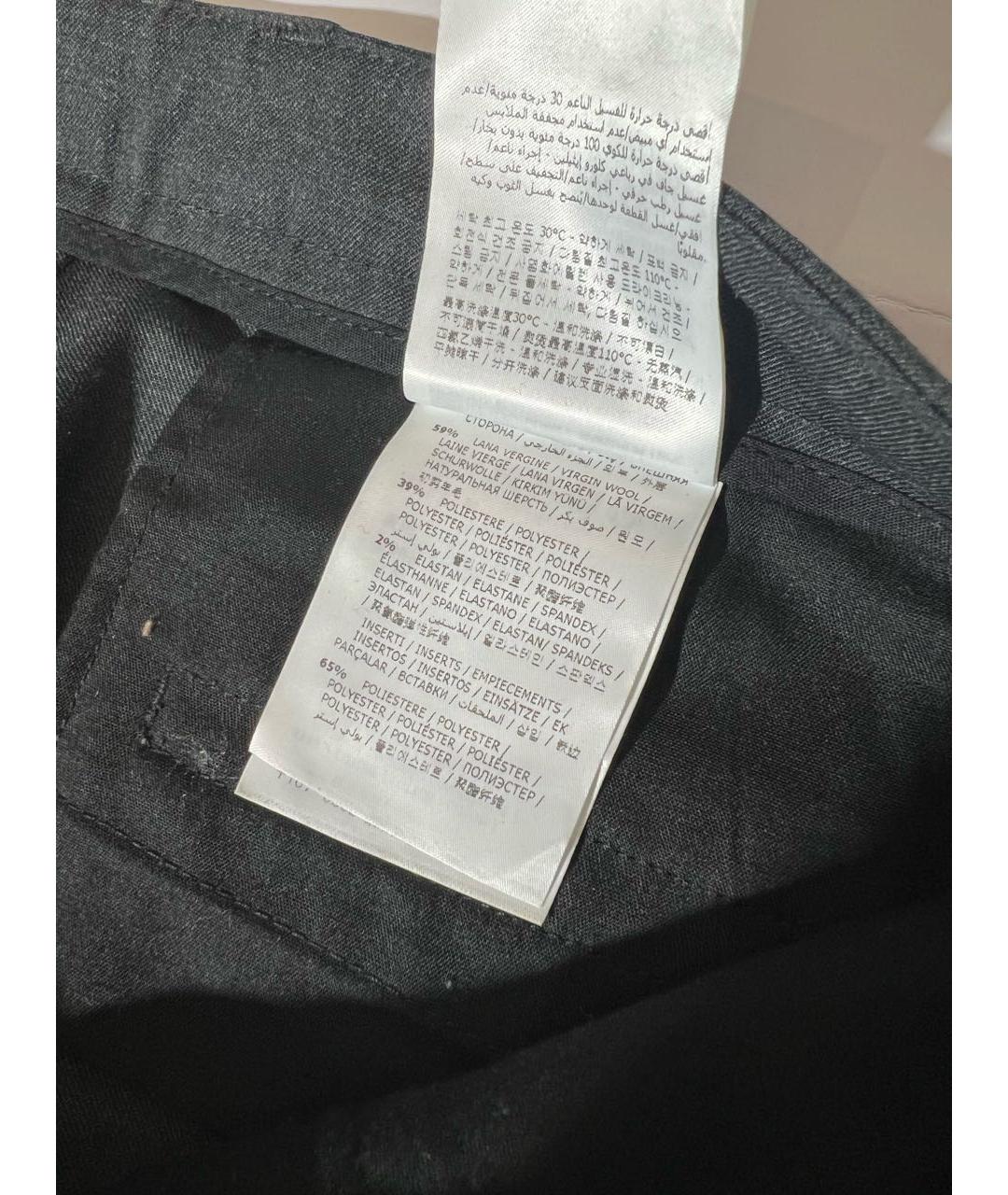 MONCLER Серые шерстяные прямые брюки, фото 6