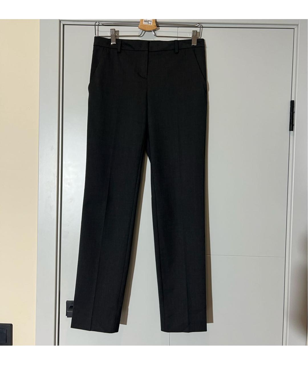 MONCLER Серые шерстяные прямые брюки, фото 9