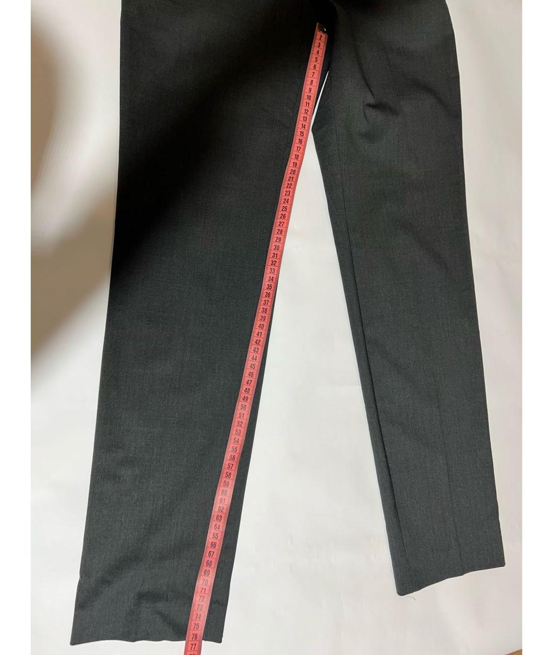 MONCLER Серые шерстяные прямые брюки, фото 8