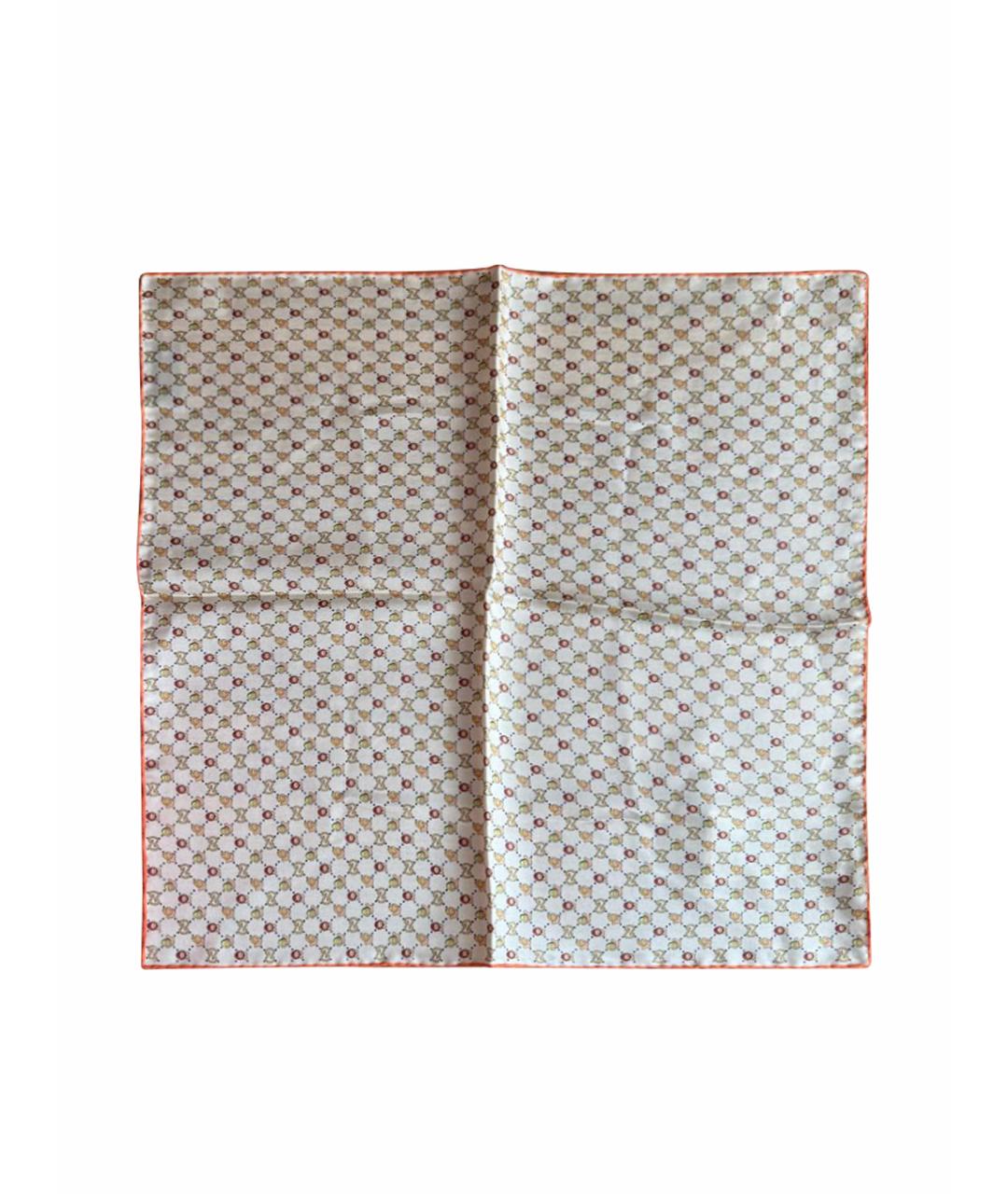 GUCCI Бежевый шелковый платок, фото 1