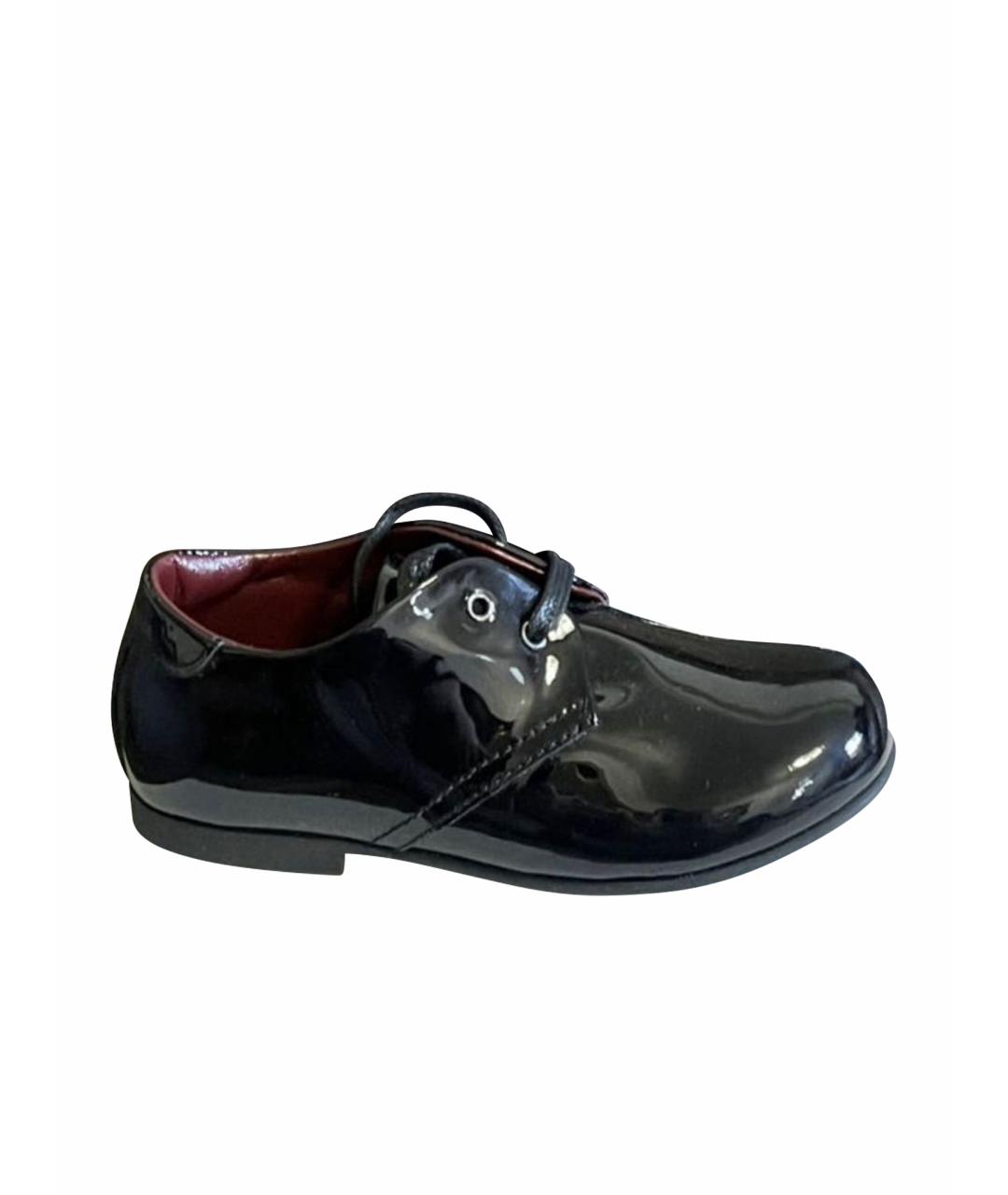 DOLCE&GABBANA Черные лоферы и мокасины из лакированной кожи, фото 1