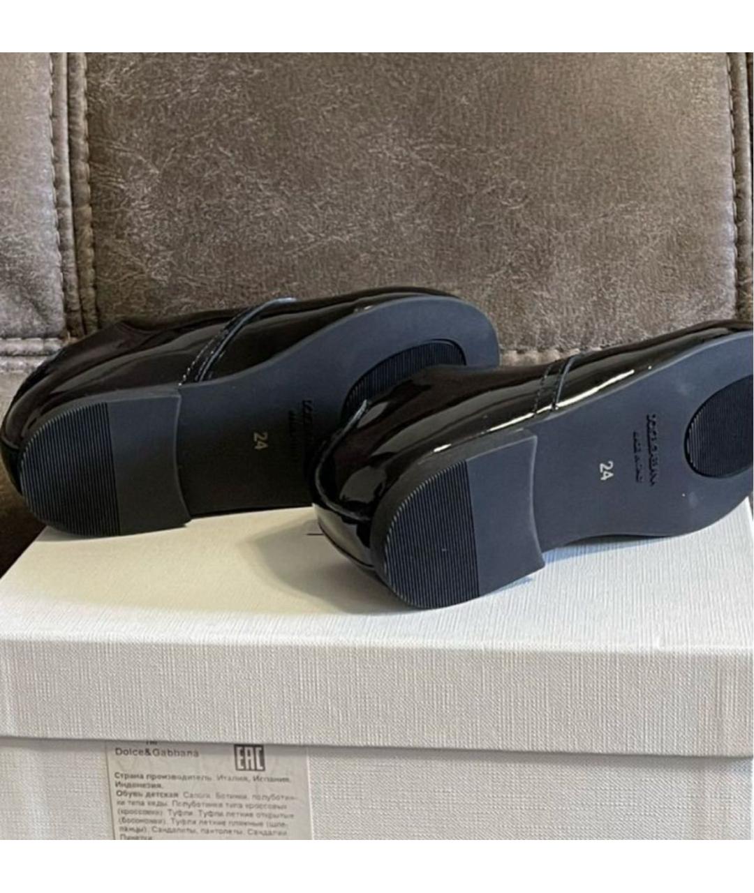 DOLCE&GABBANA Черные лоферы и мокасины из лакированной кожи, фото 5