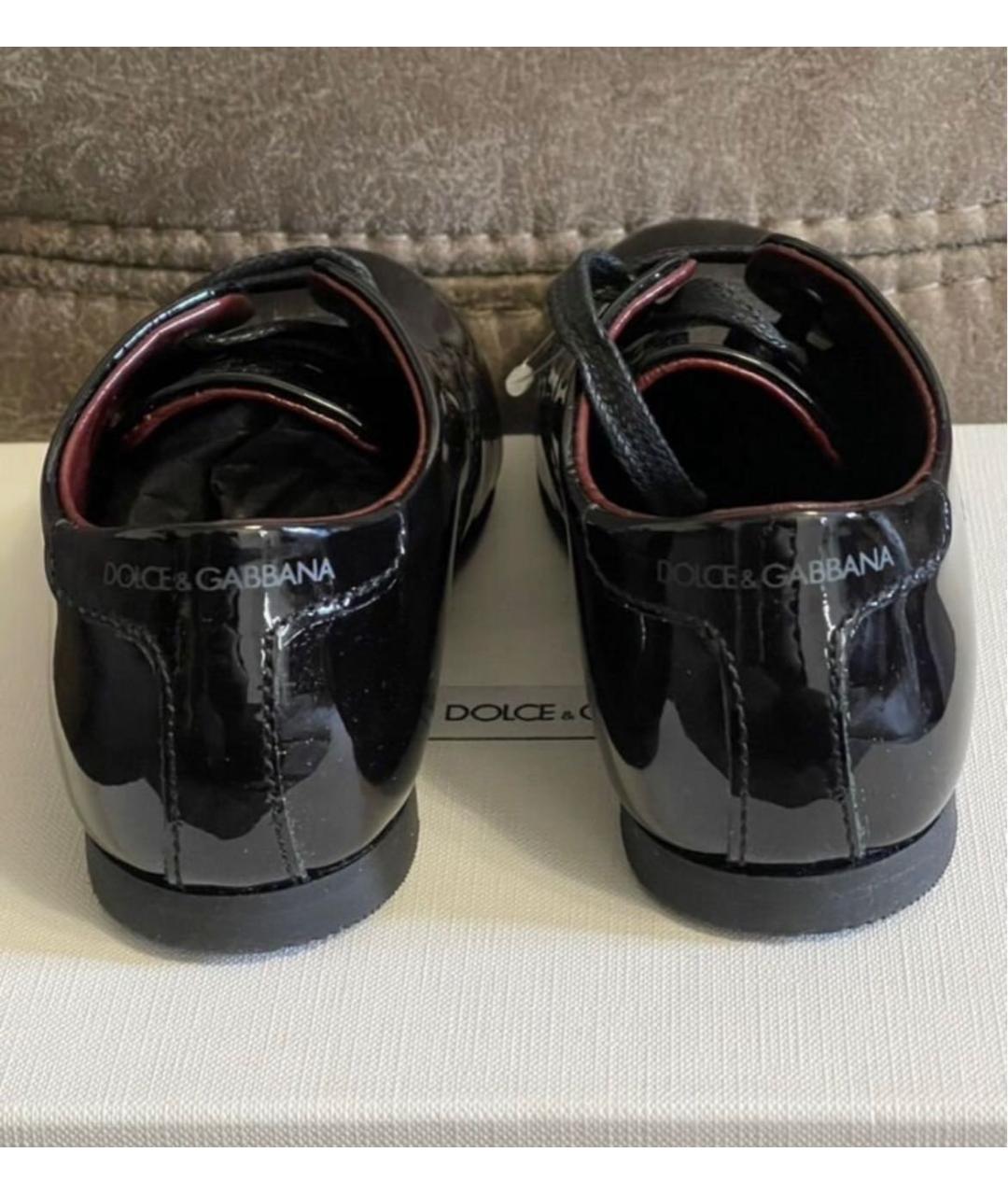 DOLCE&GABBANA Черные лоферы и мокасины из лакированной кожи, фото 4