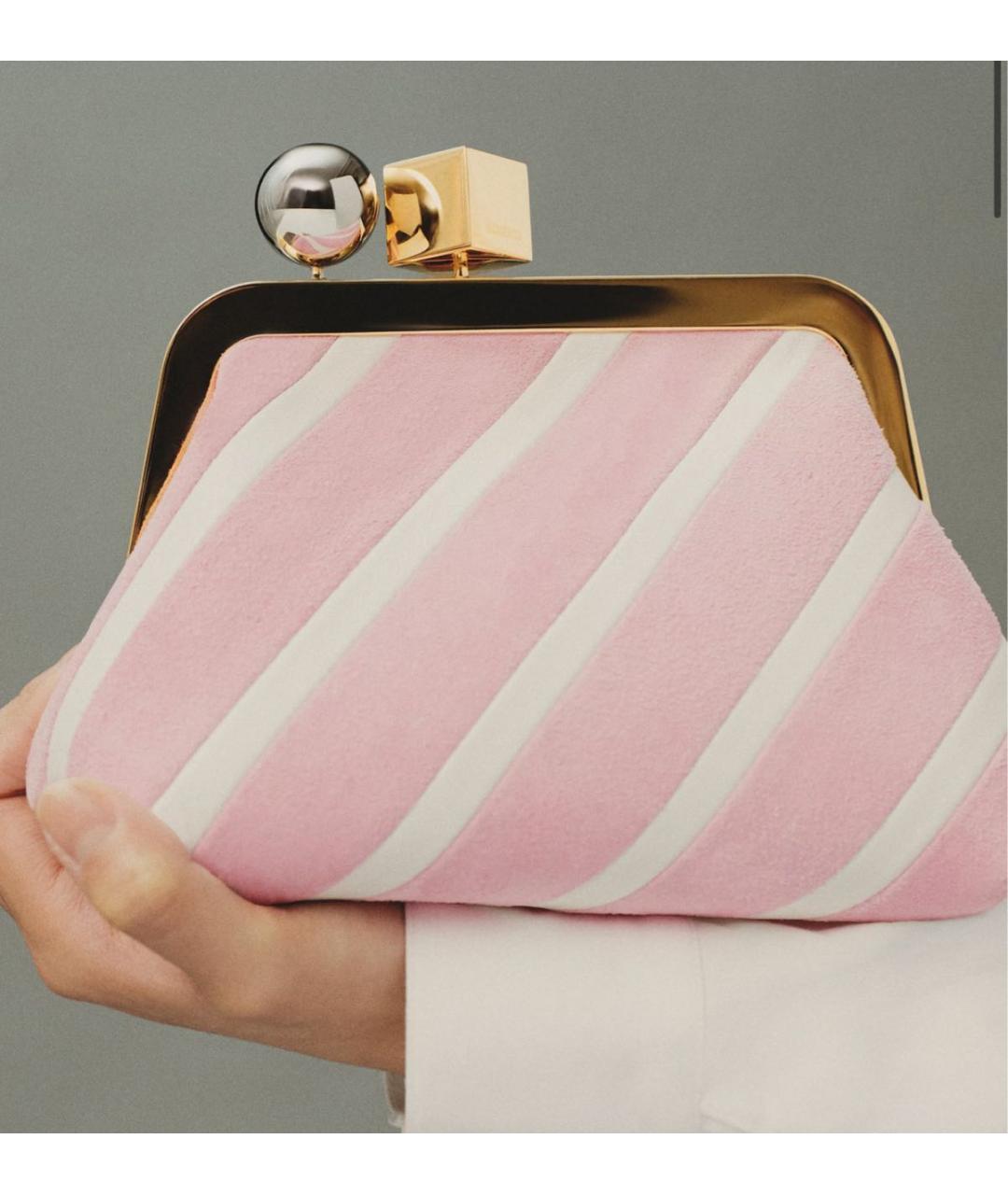 JACQUEMUS Розовая замшевая сумка через плечо, фото 4