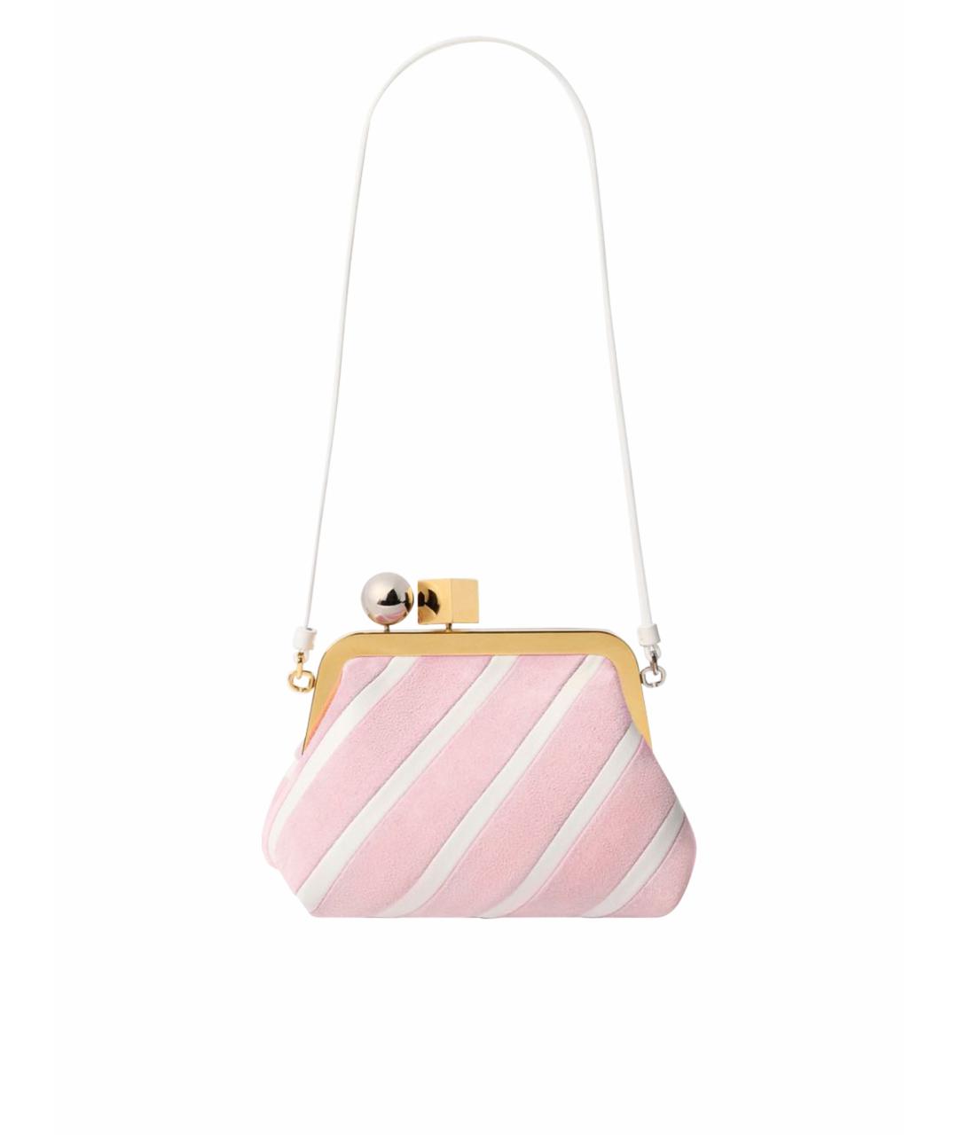 JACQUEMUS Розовая замшевая сумка через плечо, фото 1