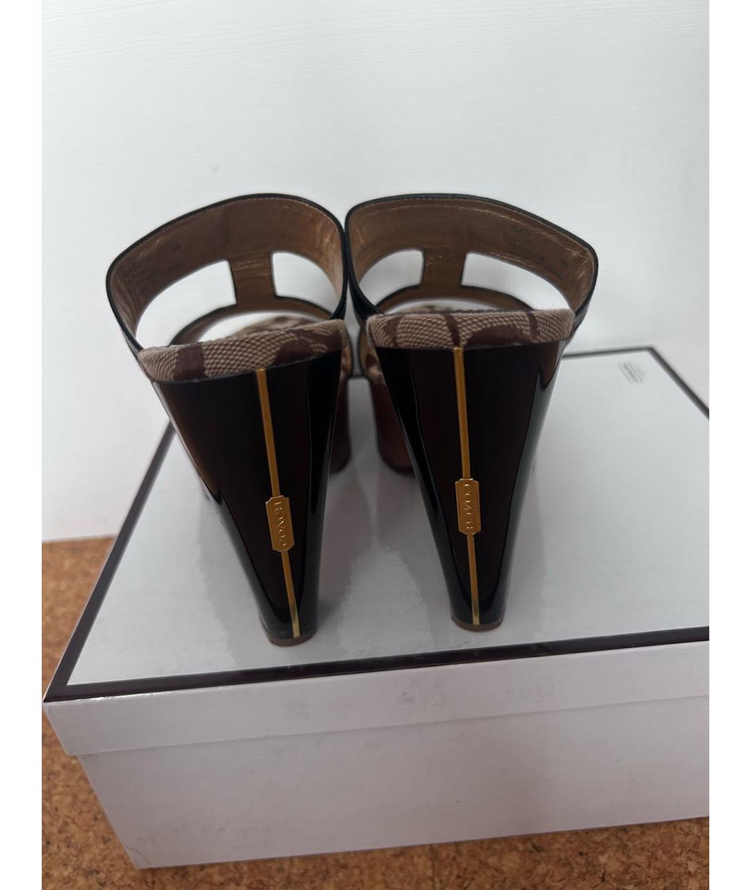 COACH Коричневые кожаные сабо, фото 4