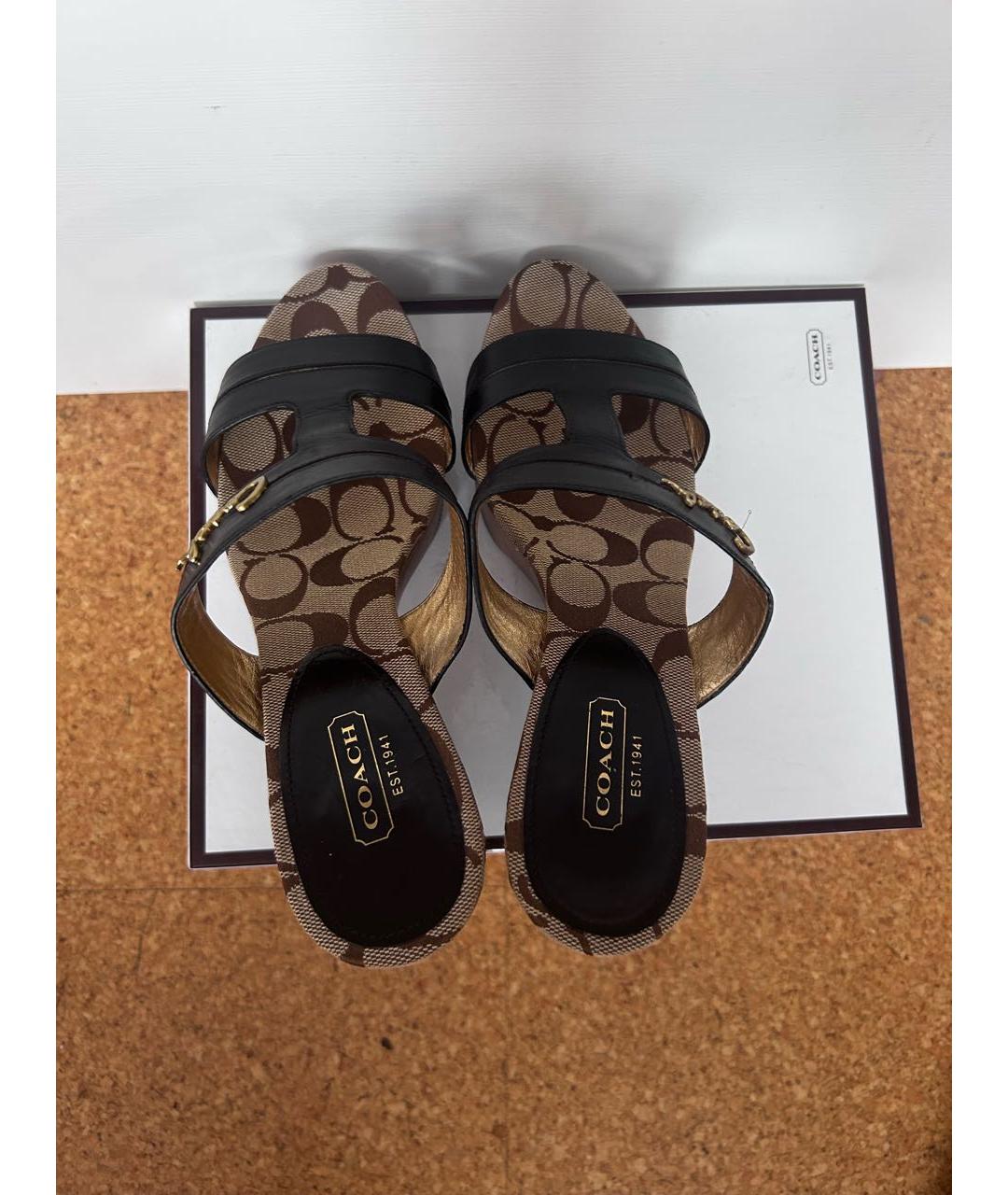 COACH Коричневые кожаные сабо, фото 3