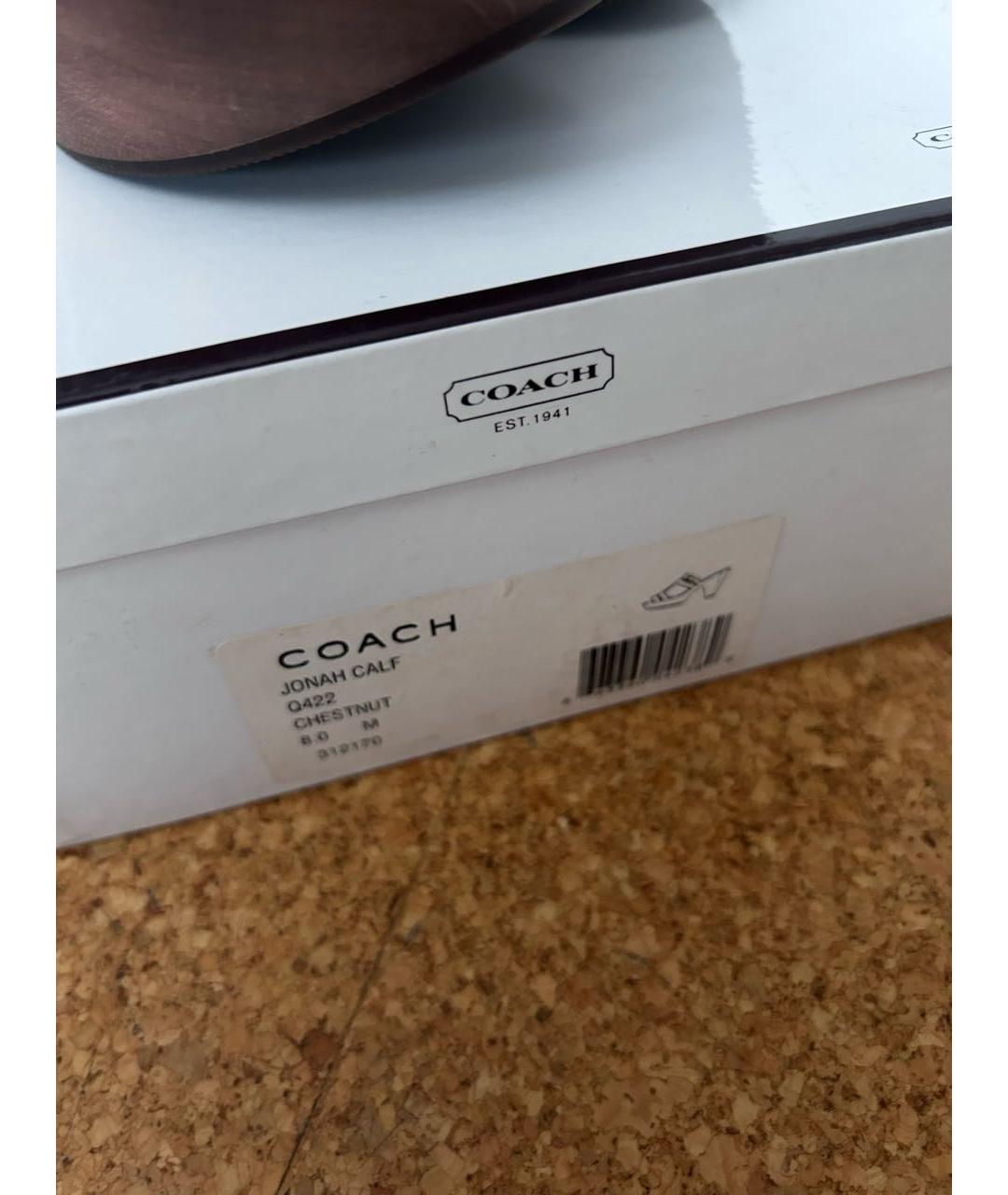 COACH Коричневые кожаные сабо, фото 7