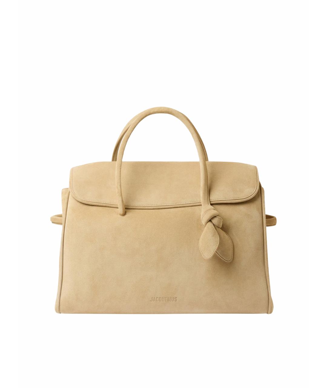 JACQUEMUS Бежевая замшевая сумка тоут, фото 1