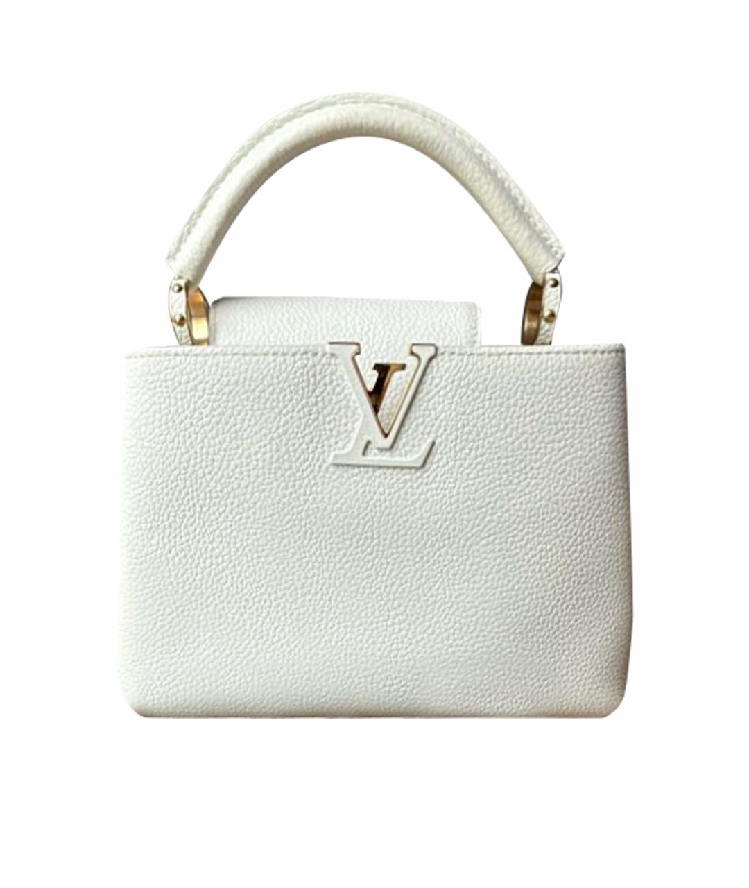 LOUIS VUITTON Белая кожаная сумка с короткими ручками, фото 1