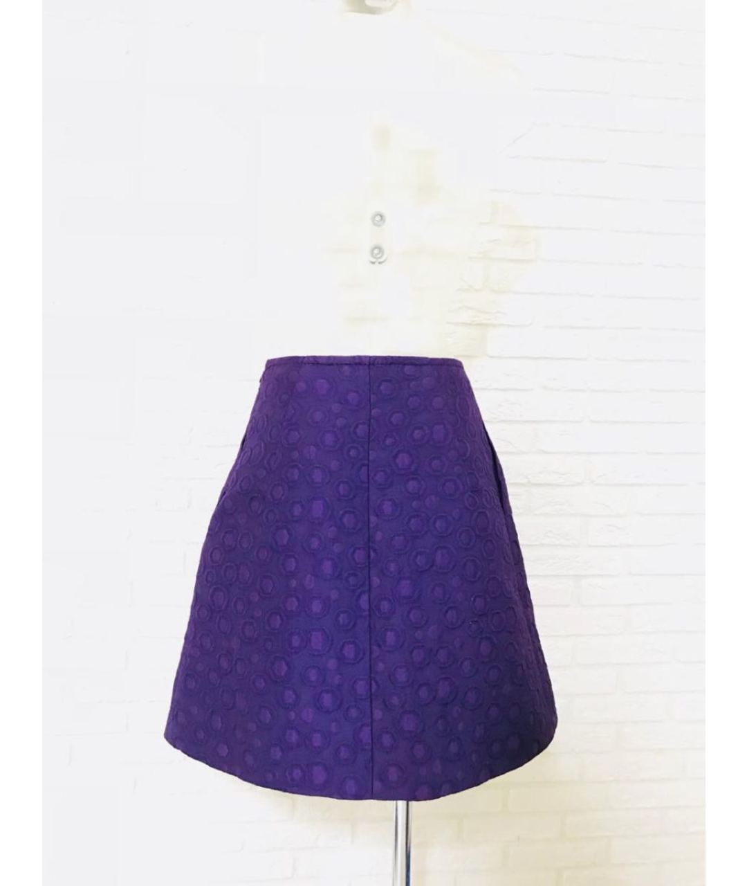 MOSCHINO Фиолетовая вискозная юбка мини, фото 2