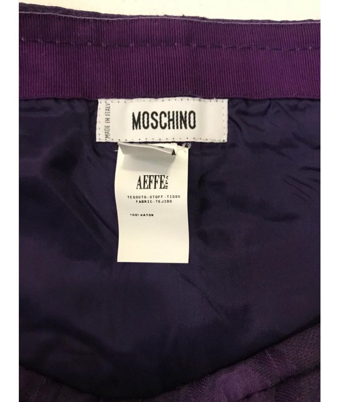 MOSCHINO Фиолетовая вискозная юбка мини, фото 4