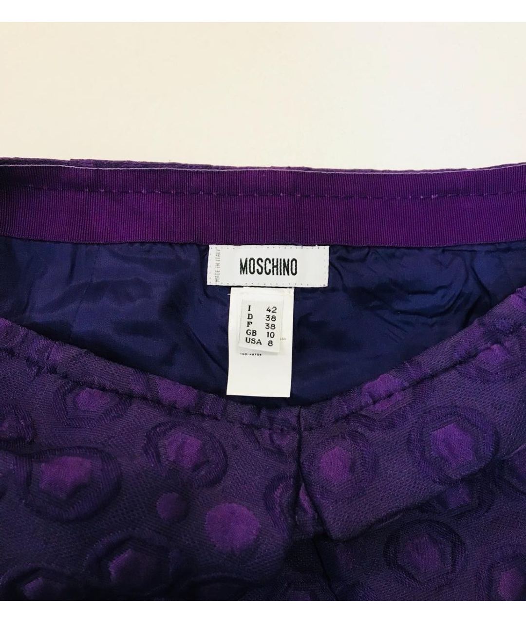 MOSCHINO Фиолетовая вискозная юбка мини, фото 3