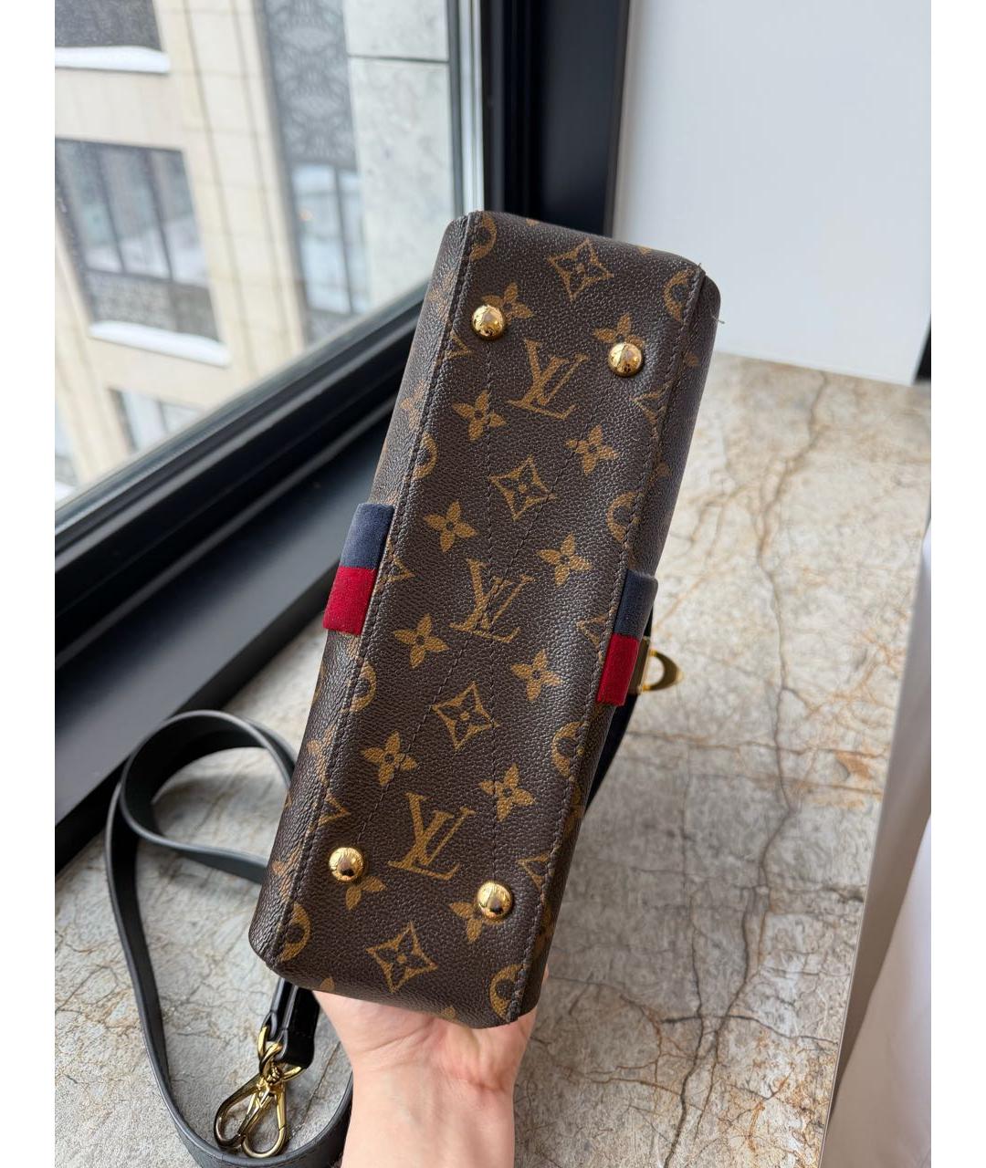 LOUIS VUITTON Коричневая кожаная сумка через плечо, фото 5