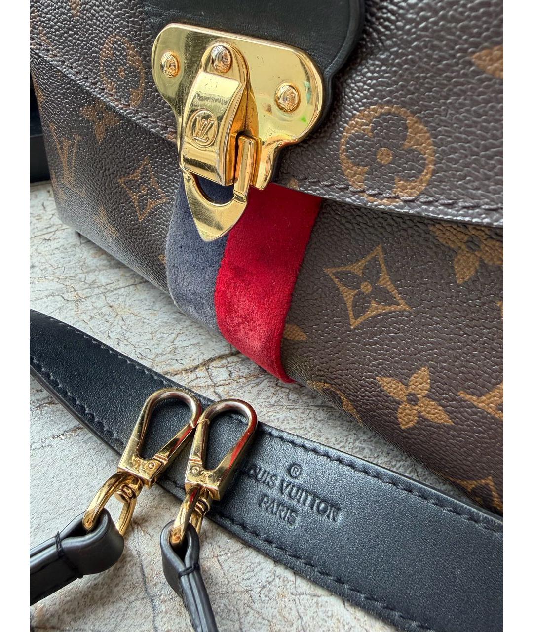 LOUIS VUITTON Коричневая кожаная сумка через плечо, фото 6