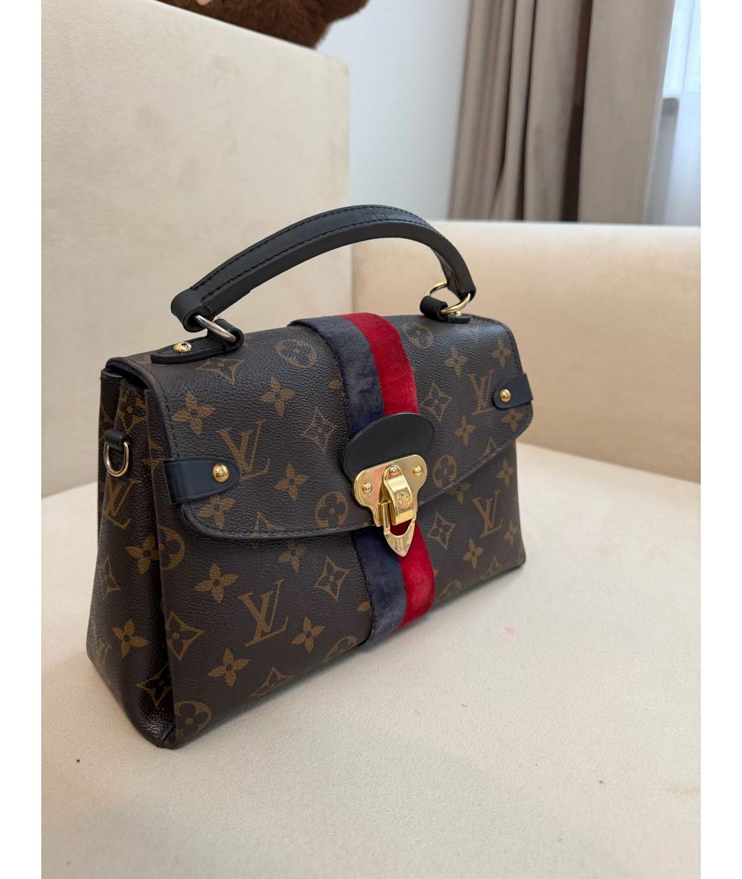 LOUIS VUITTON Коричневая кожаная сумка через плечо, фото 2