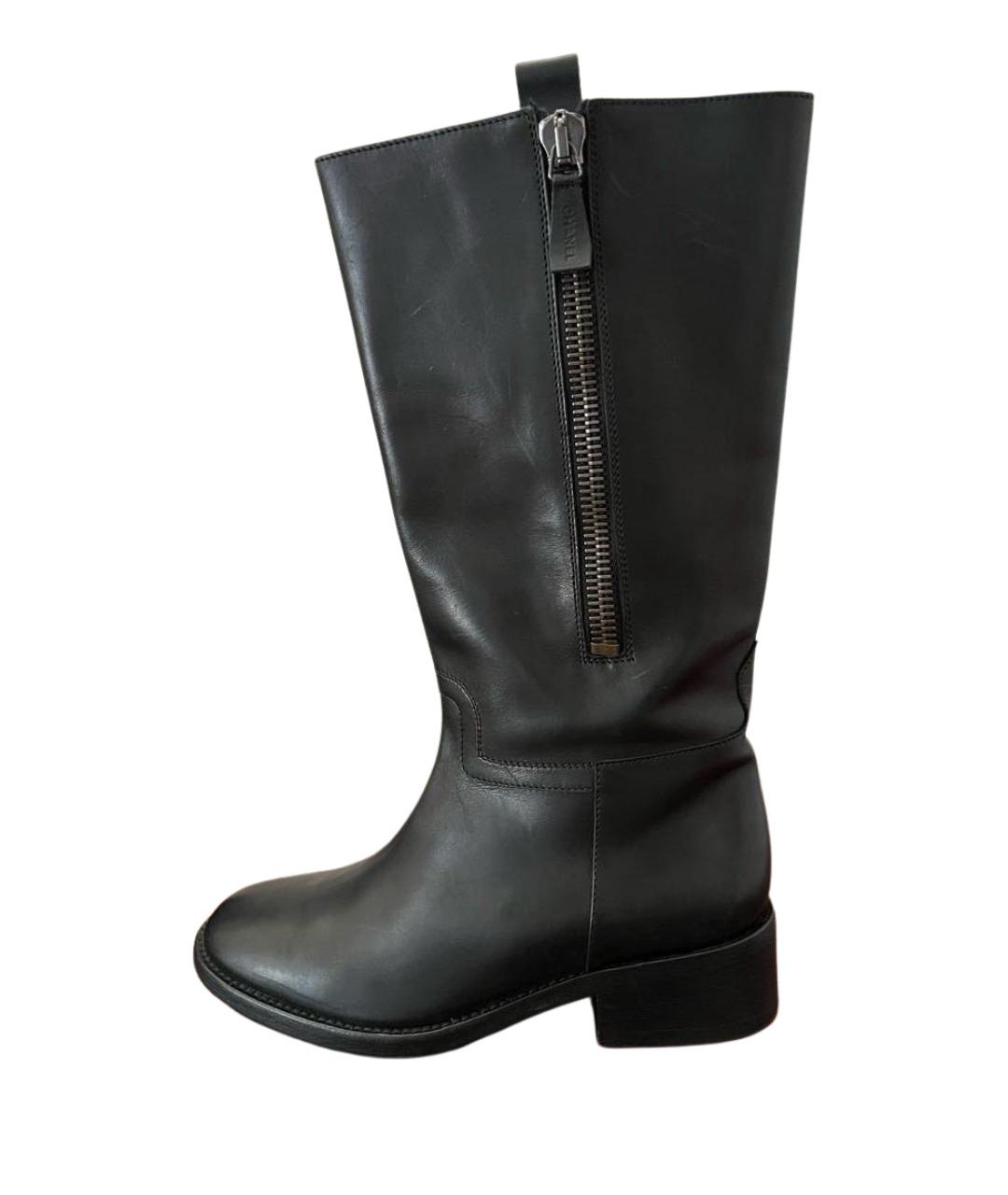 CHANEL Черные кожаные сапоги, фото 8