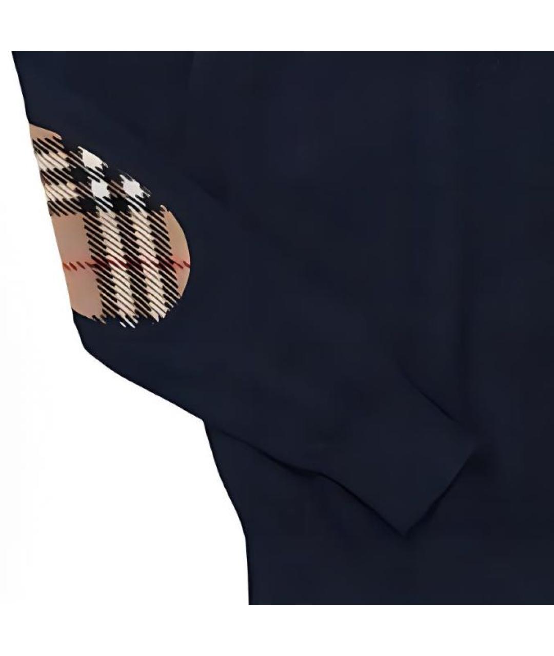 BURBERRY Темно-синий шерстяной джемпер / свитер, фото 2