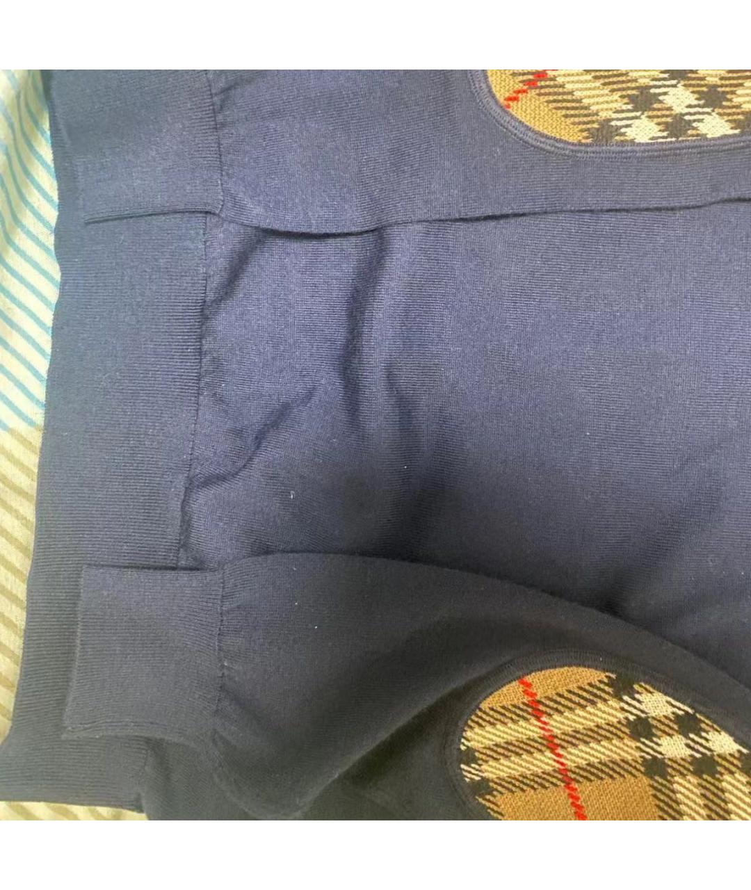 BURBERRY Темно-синий шерстяной джемпер / свитер, фото 7