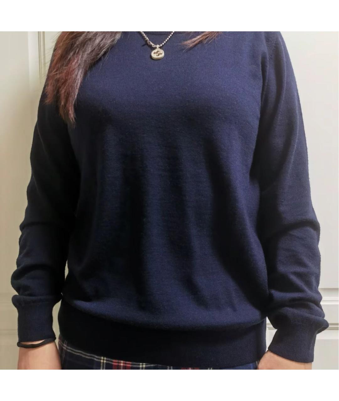 BURBERRY Темно-синий шерстяной джемпер / свитер, фото 3
