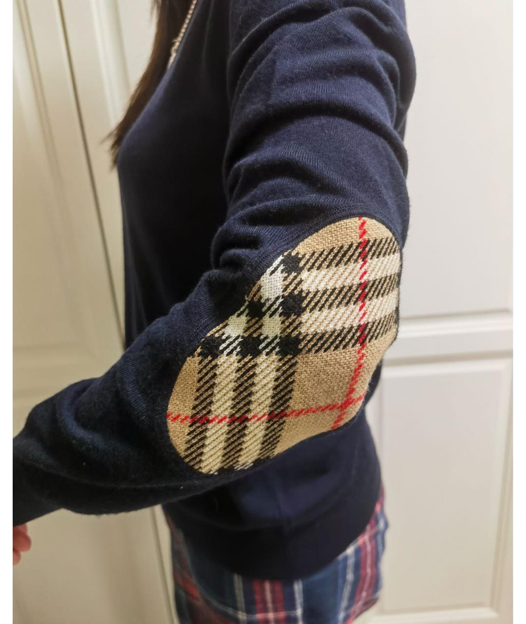 BURBERRY Темно-синий шерстяной джемпер / свитер, фото 5