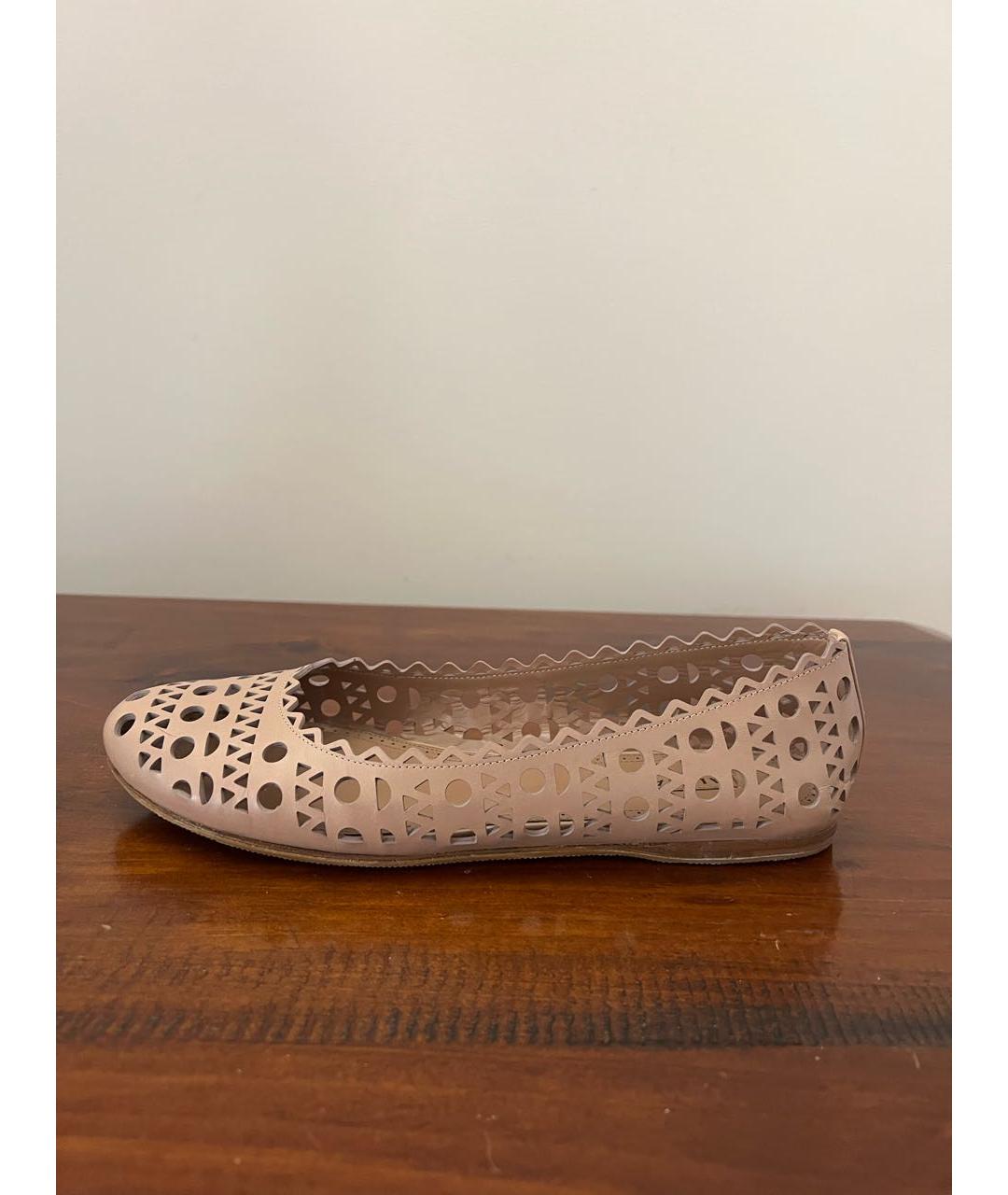 ALAIA Бежевые кожаные балетки, фото 5