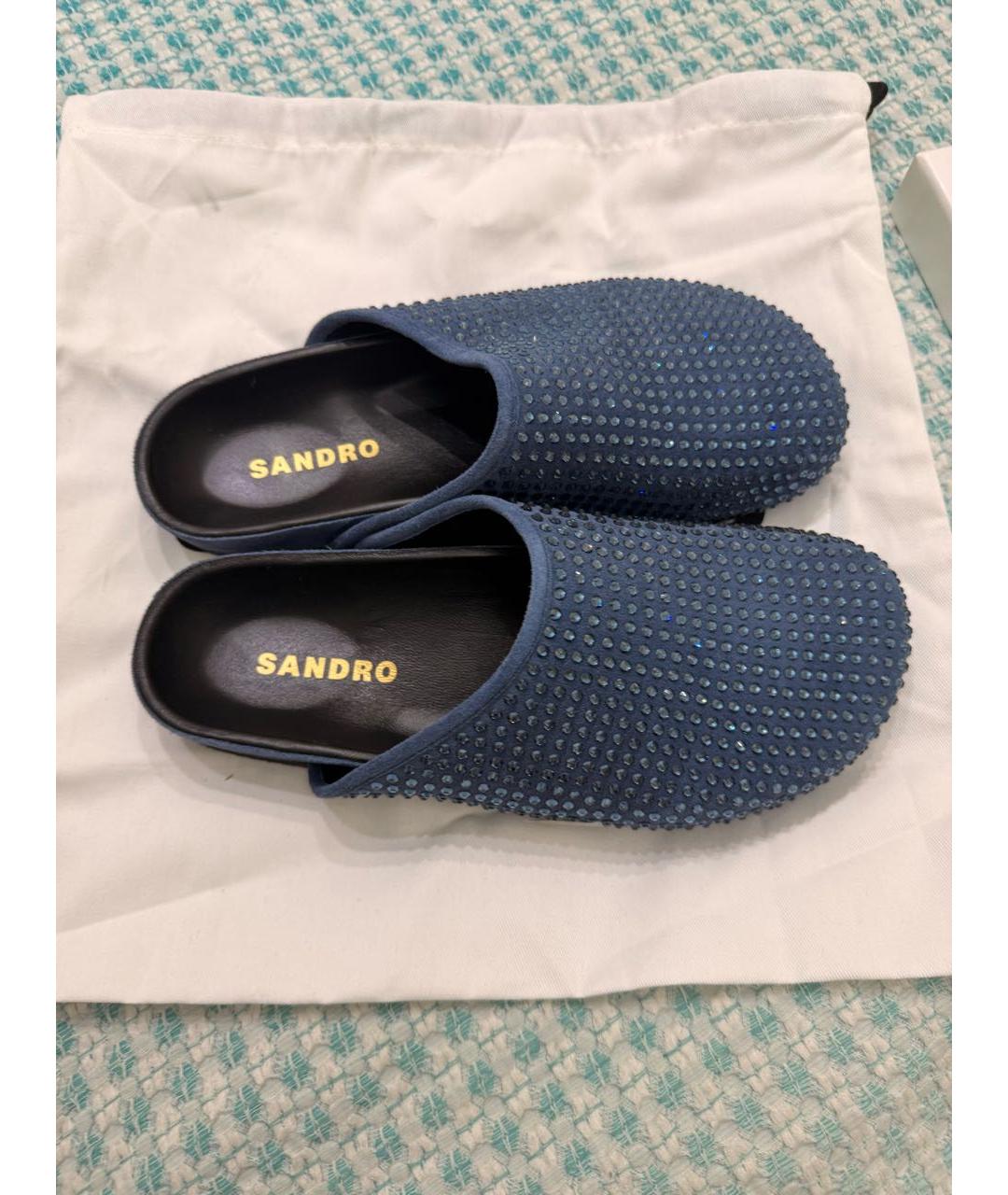 SANDRO Синие замшевые сабо, фото 5