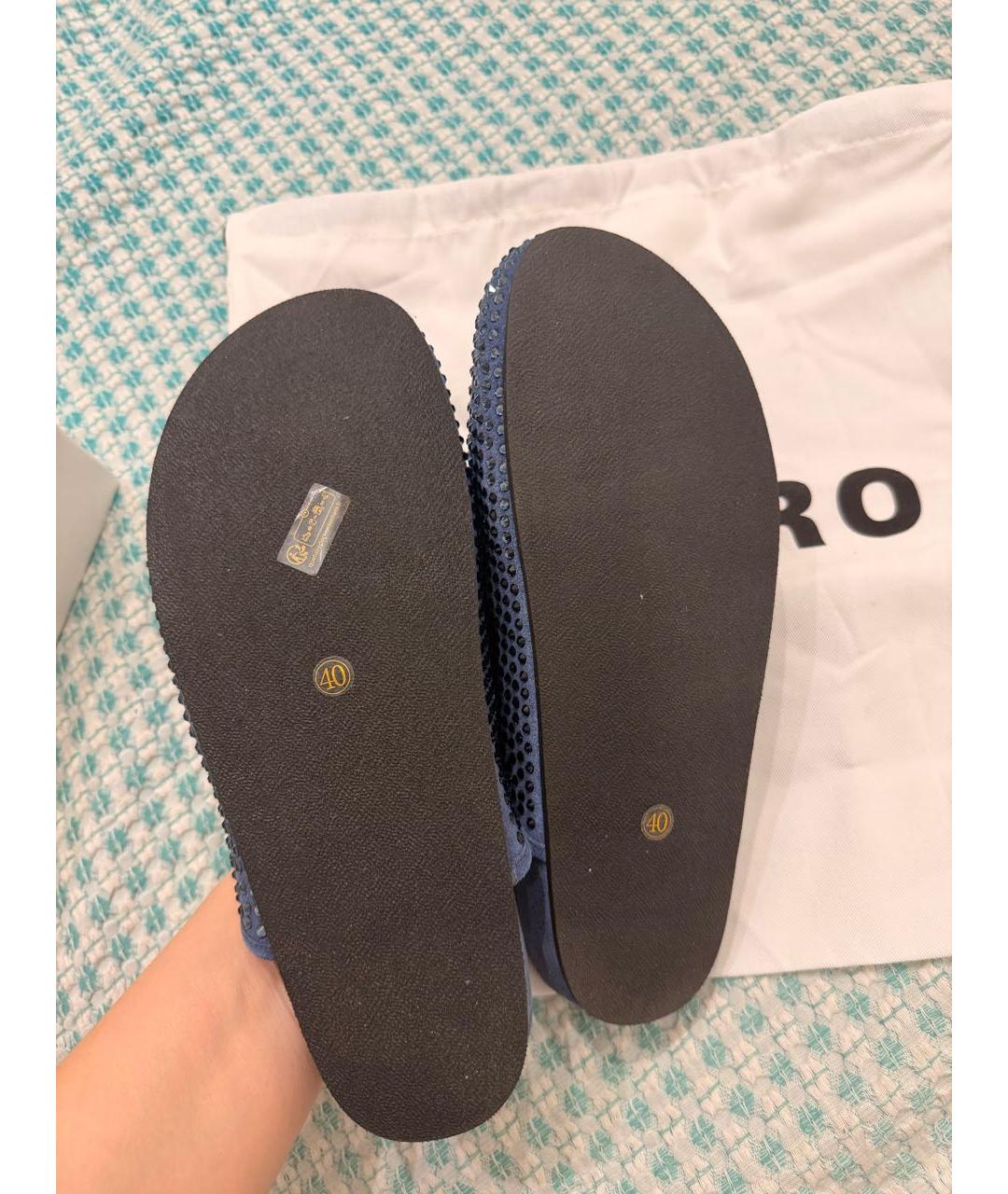 SANDRO Синие замшевые сабо, фото 6