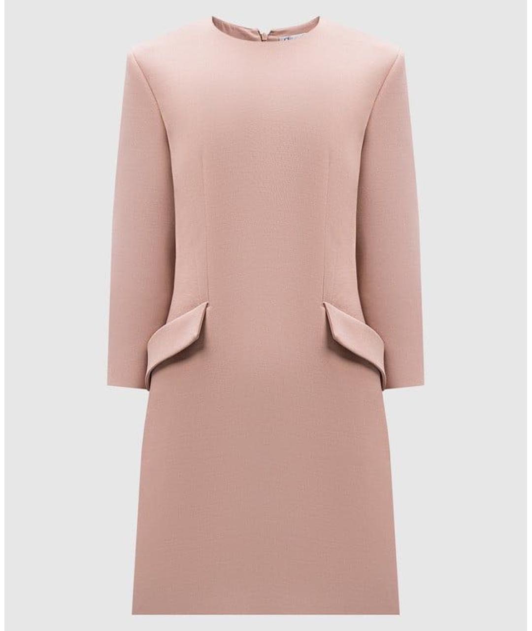 CHRISTIAN DIOR Розовое шерстяное коктейльное платье, фото 6